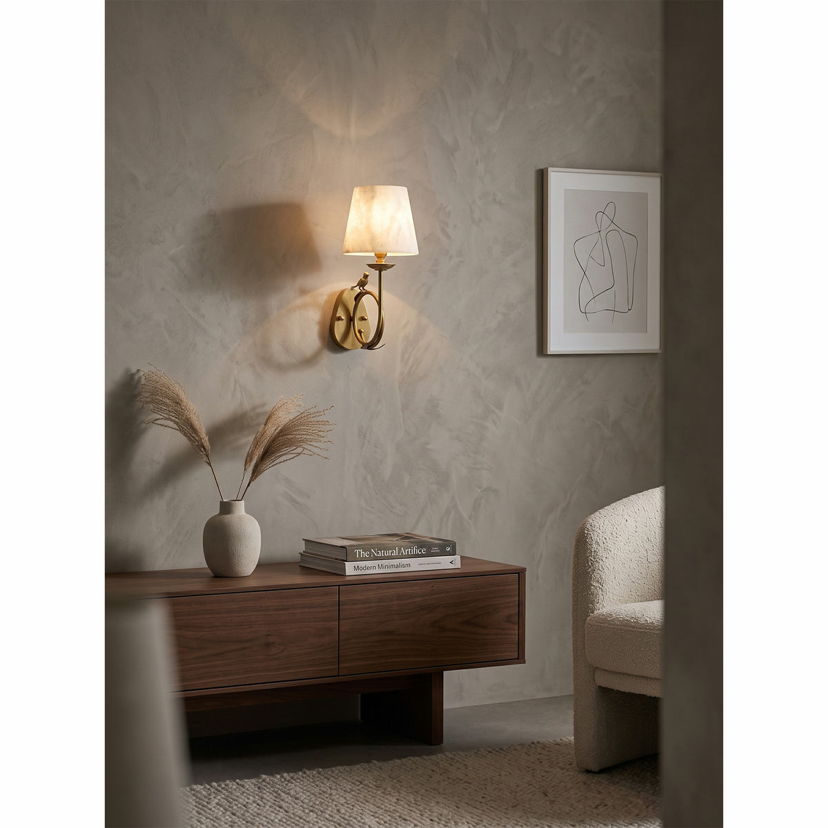 Bird Alabaster Wall Sconce