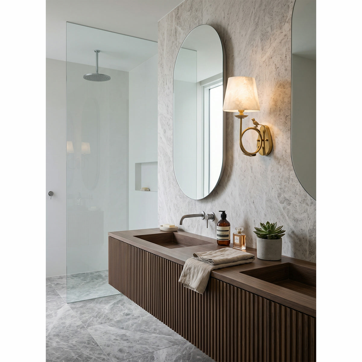 Bird Alabaster Wall Sconce
