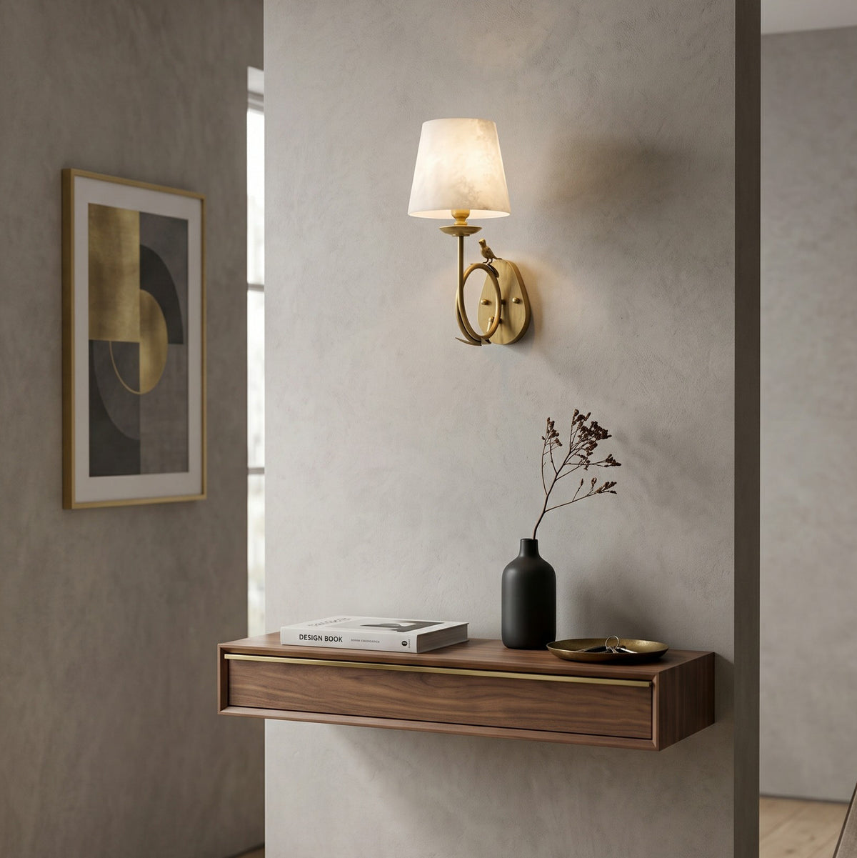 Bird Alabaster Wall Sconce