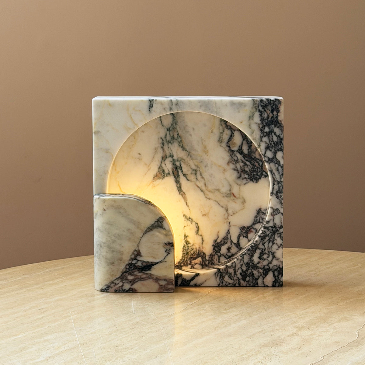 Block Piece Marble Table Lamp