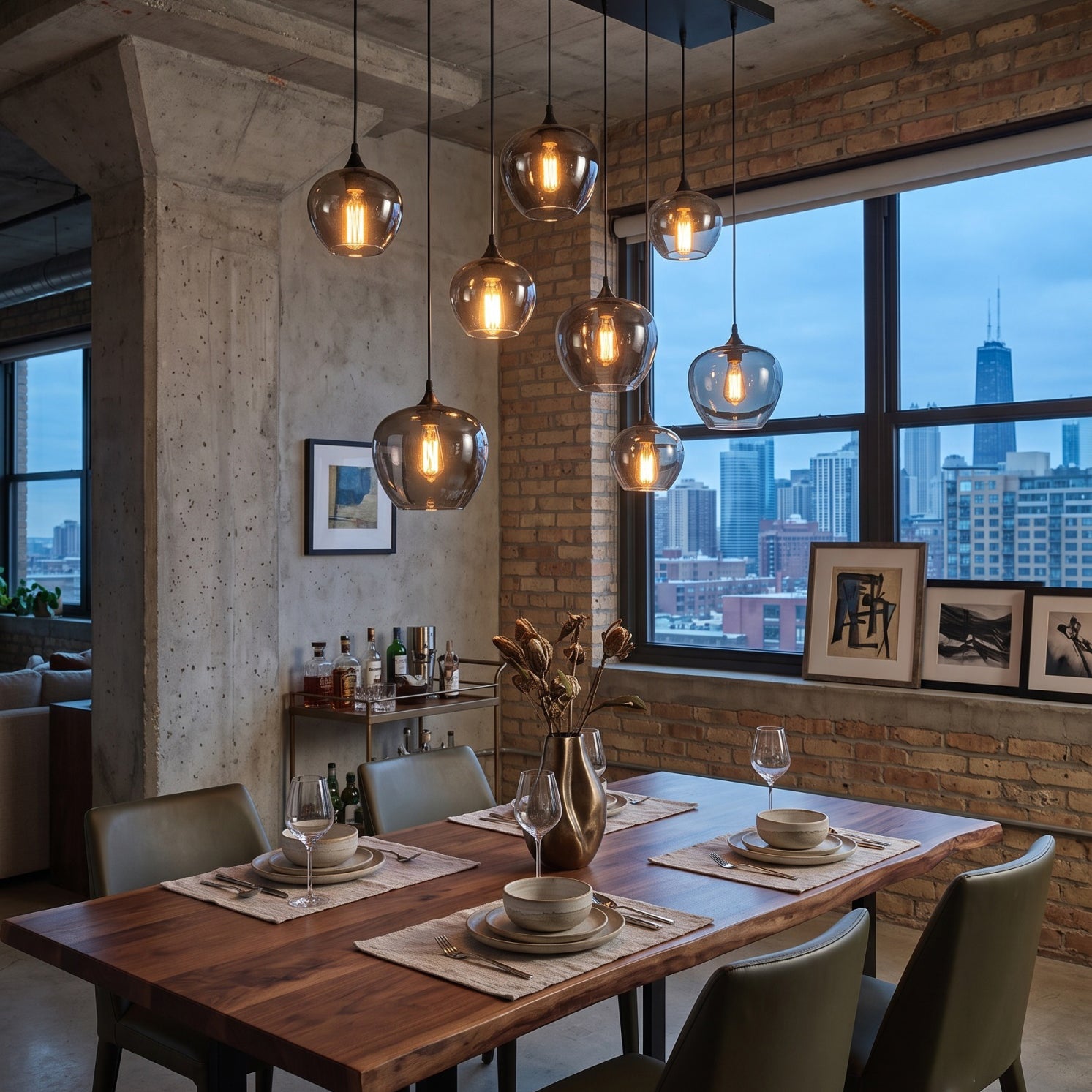 Bottle Glass Pendant Lamp
