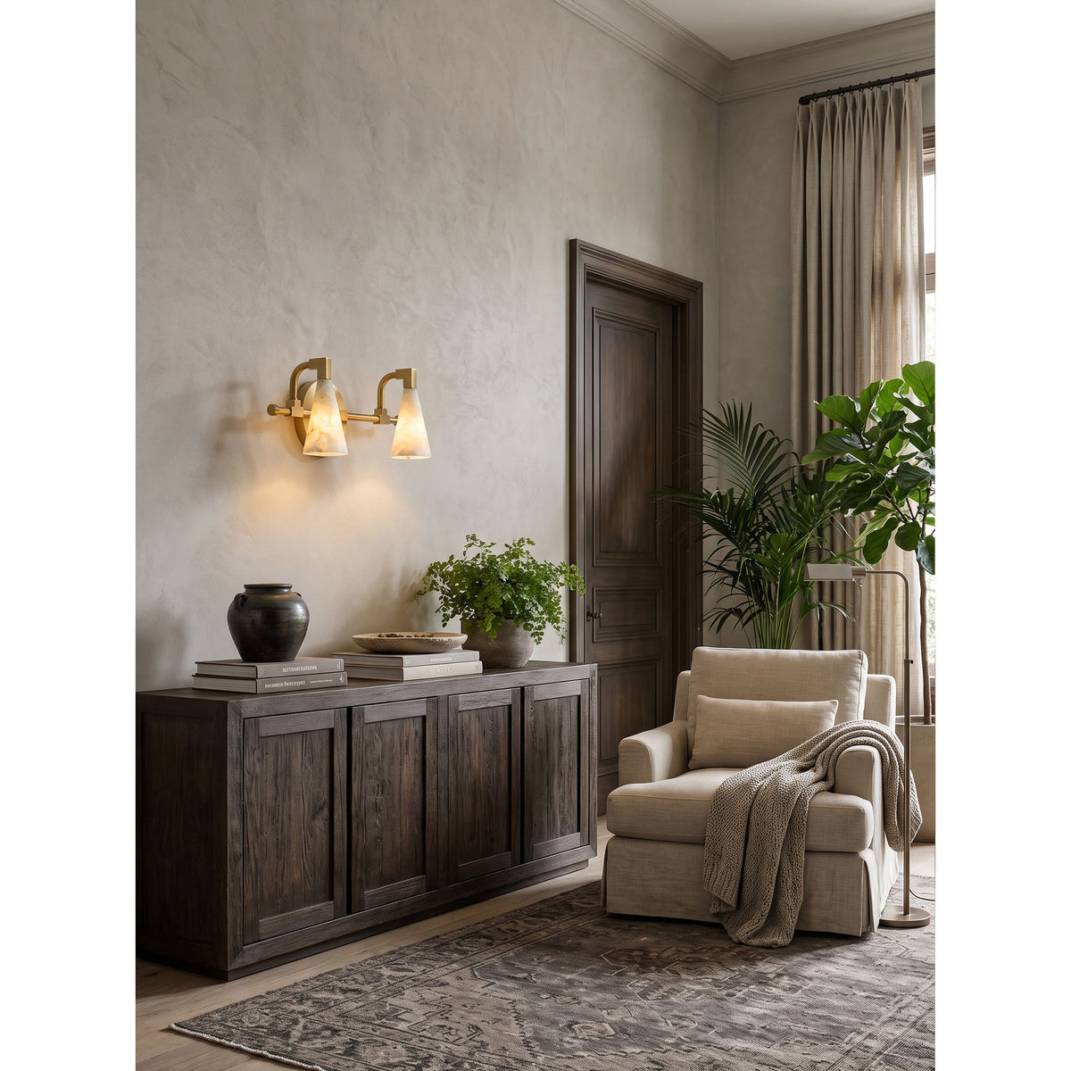 Bradley Vanity Alabaster Wall Sconce