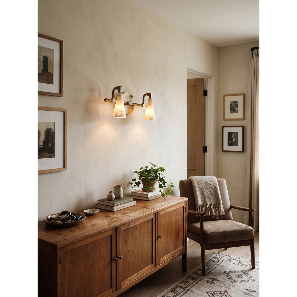 Bradley Vanity Alabaster Wall Sconce