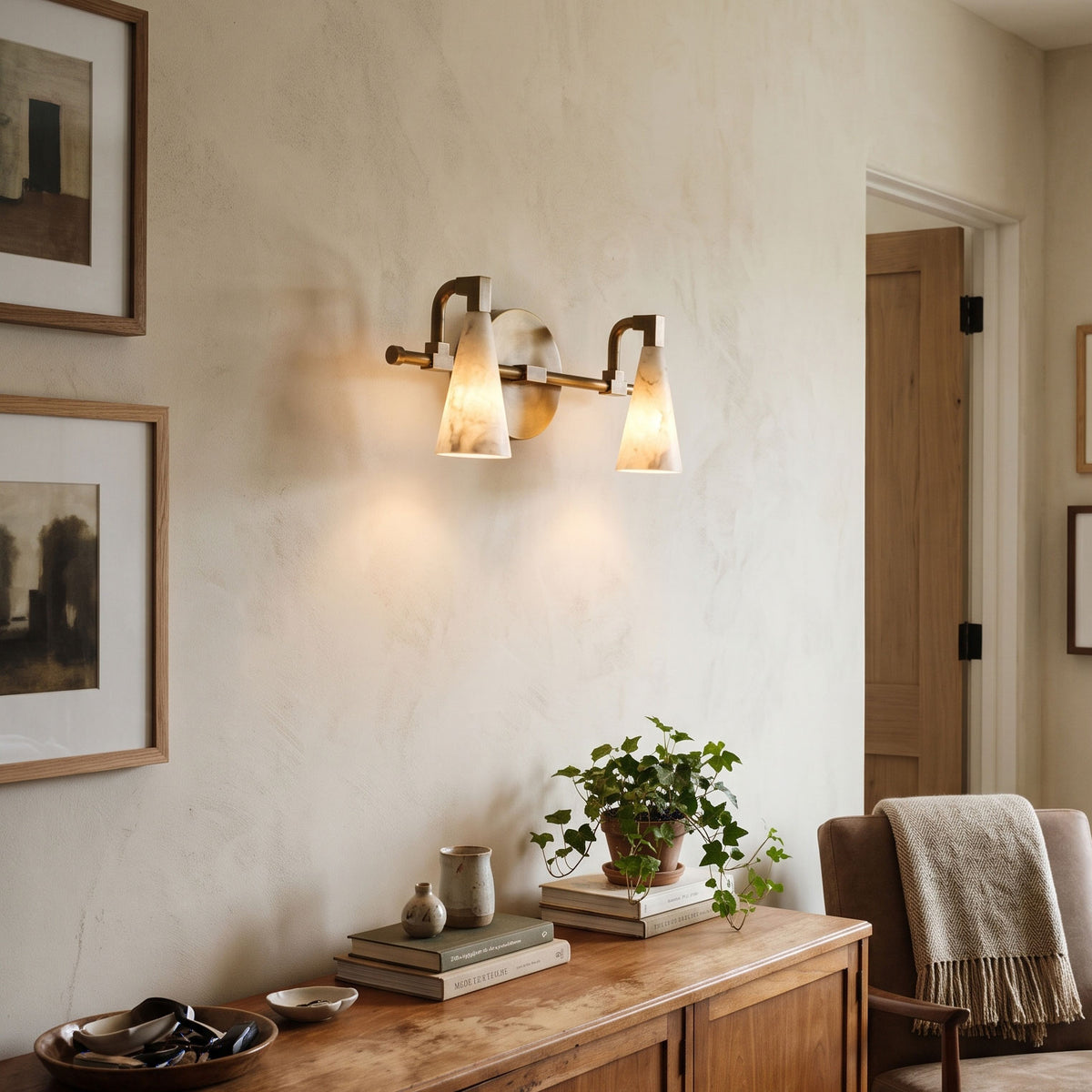 Bradley Vanity Alabaster Wall Sconce