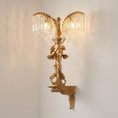 Bild in Galerie-Betrachter laden, Brass Palm Leaf Crystal Wall Sconce
