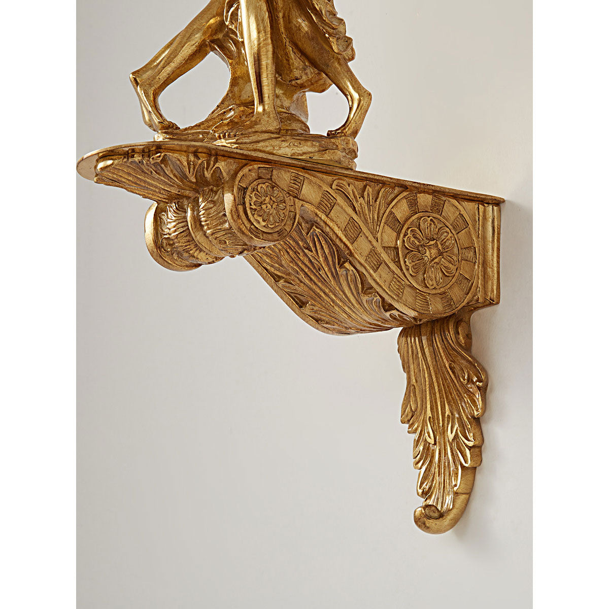 Brass Palm Leaf Crystal Wall Sconce