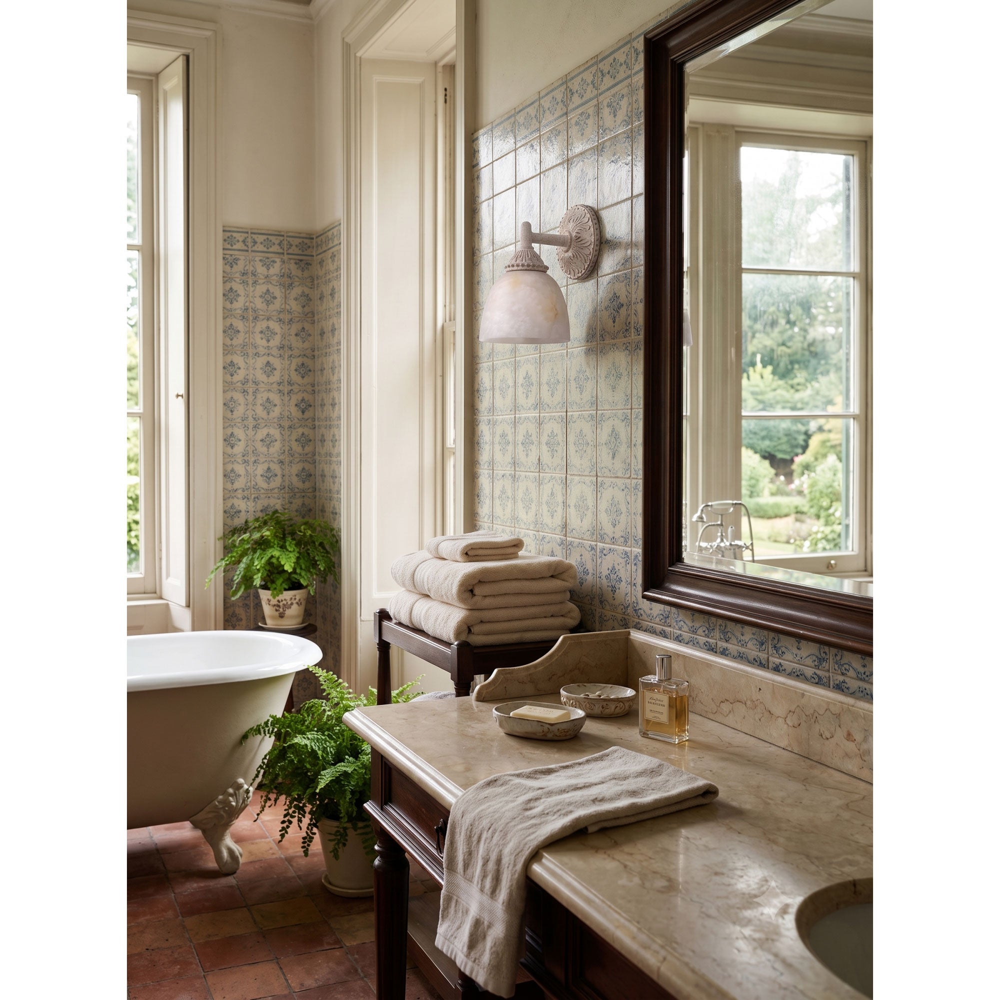 Brooks Vanity Alabaster Wall Sconce