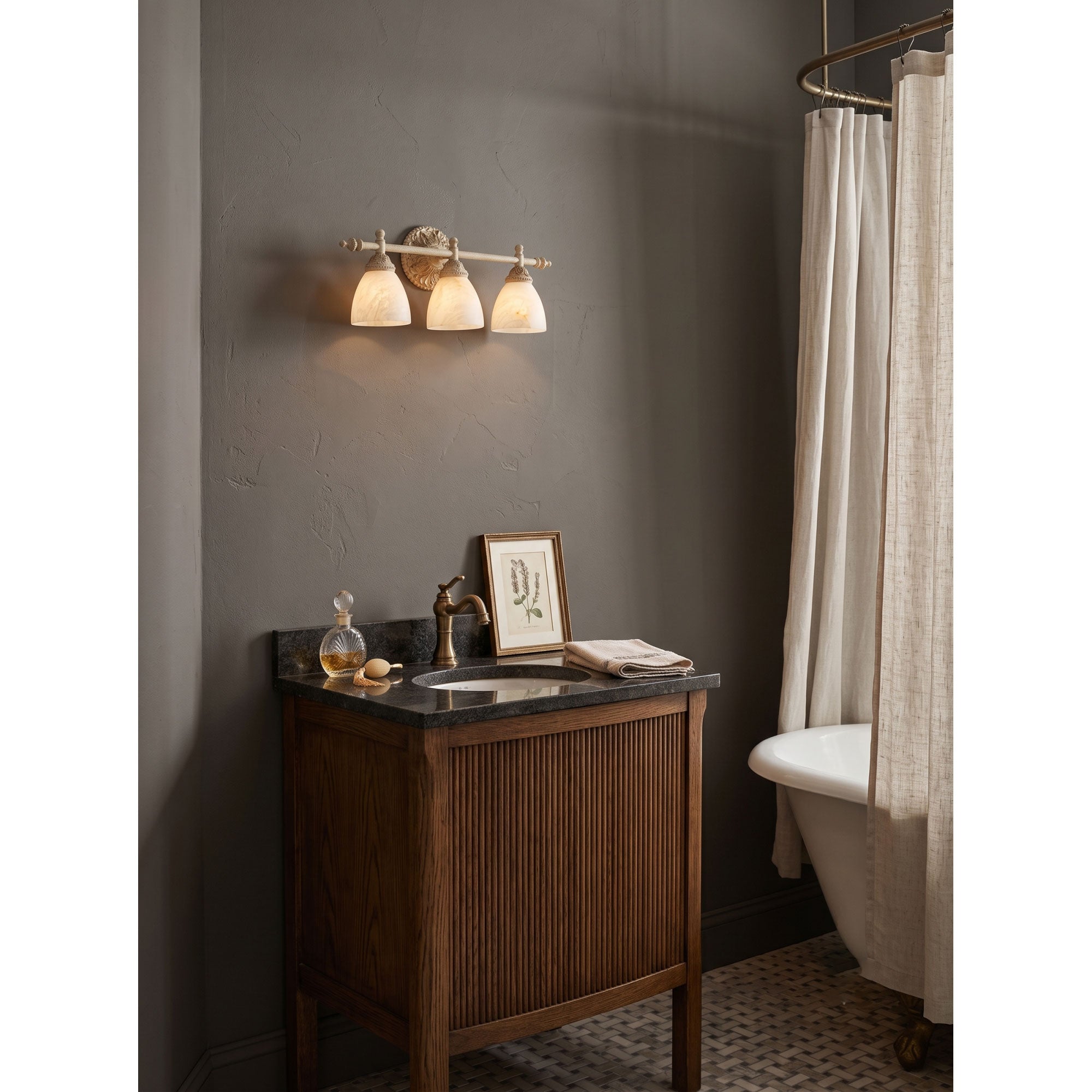 Brooks Vanity Alabaster Wall Sconce