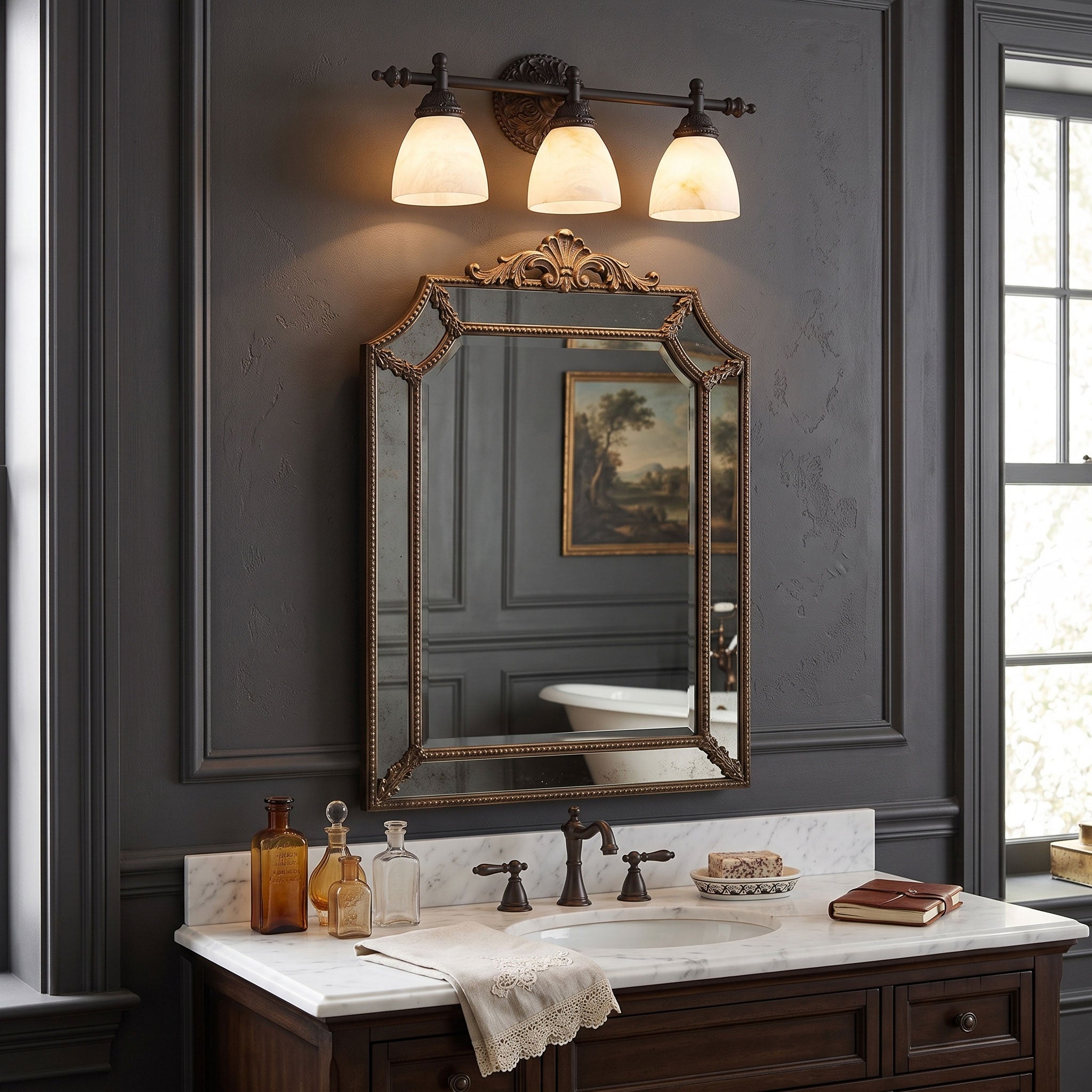Brooks Vanity Alabaster Wall Sconce