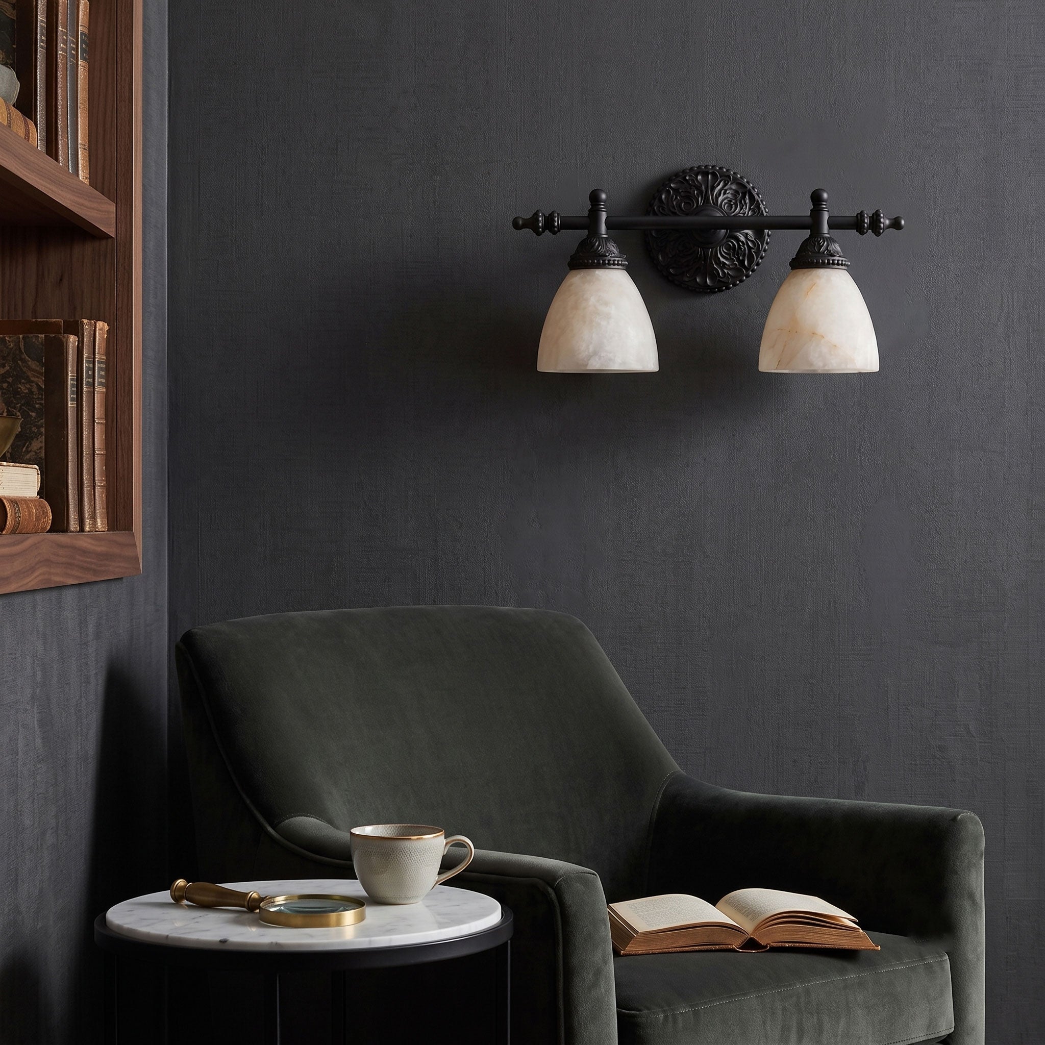 Brooks Vanity Alabaster Wall Sconce