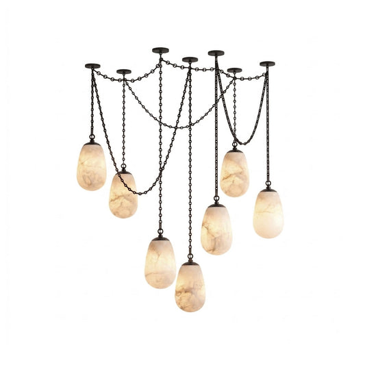 Bruckner Chain Alabaster Chandelier