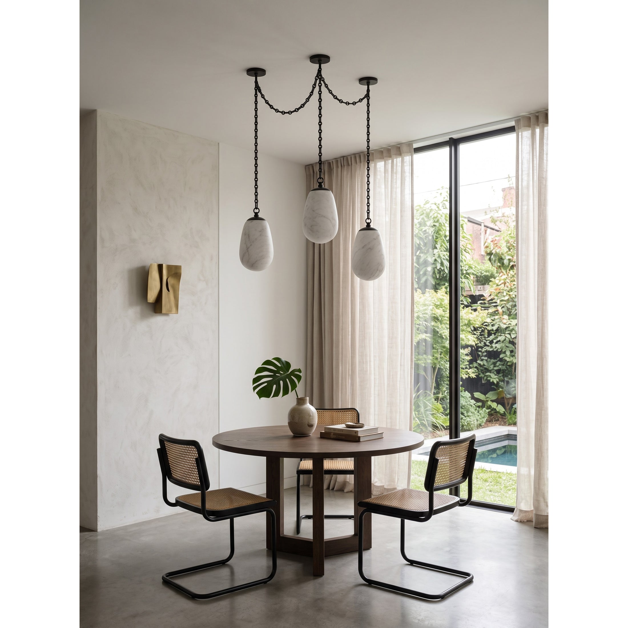 Bruckner Chain Alabaster Chandelier