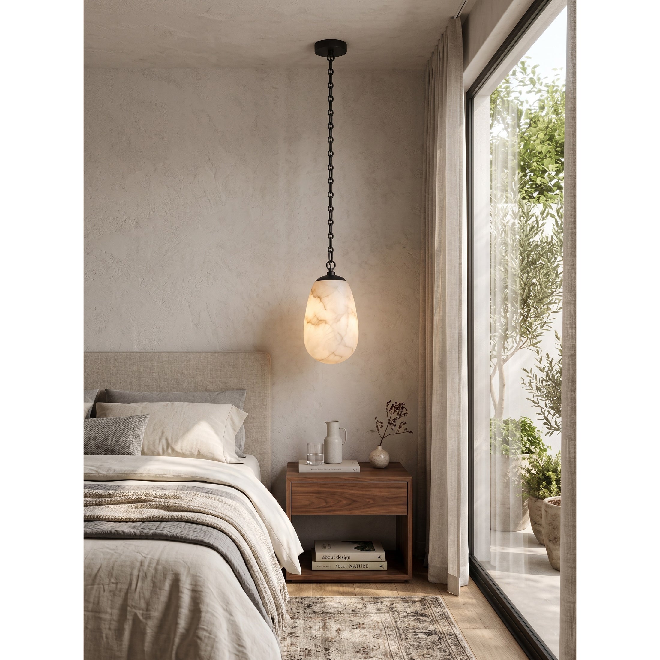Bruckner Chain Alabaster Chandelier