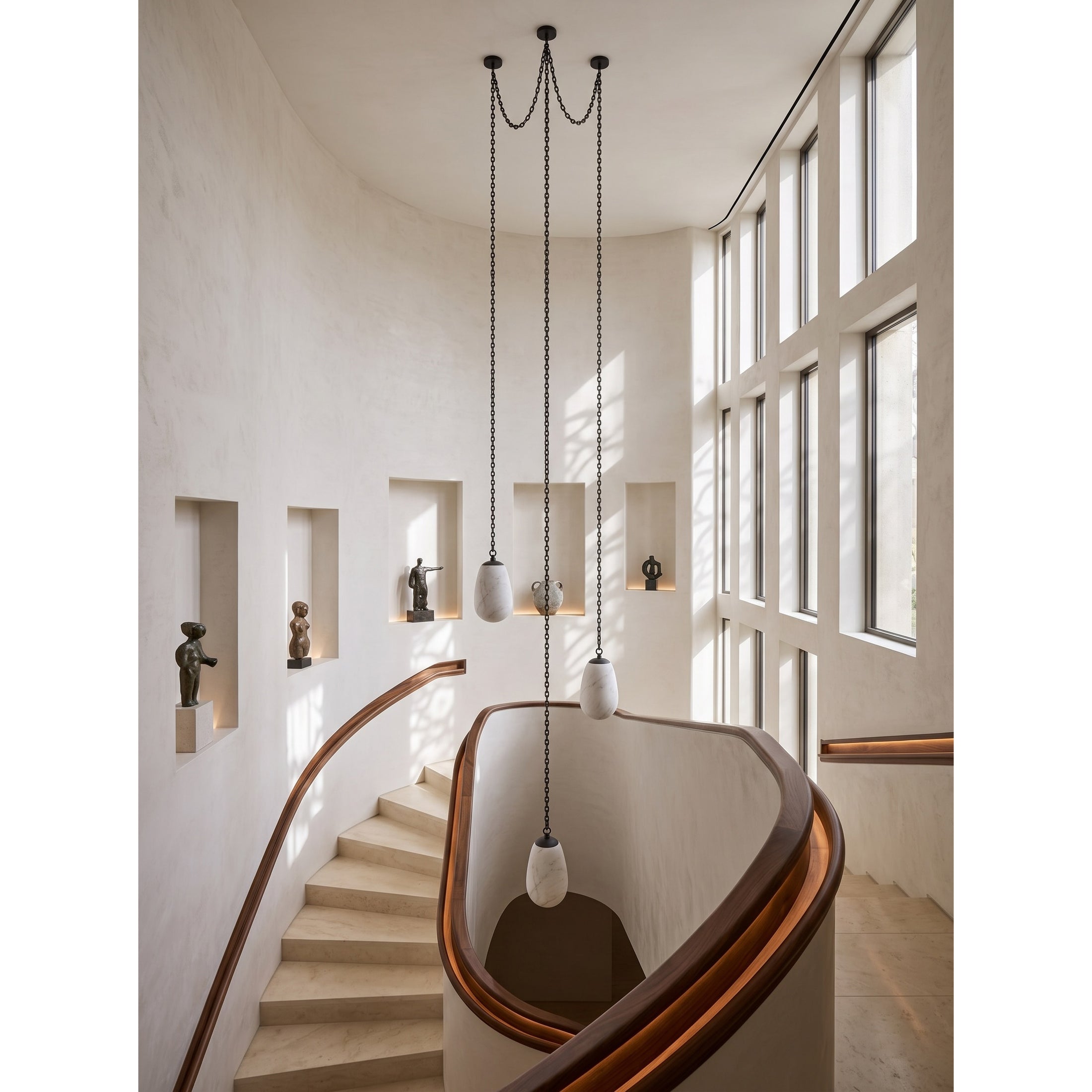 Bruckner Chain Alabaster Chandelier