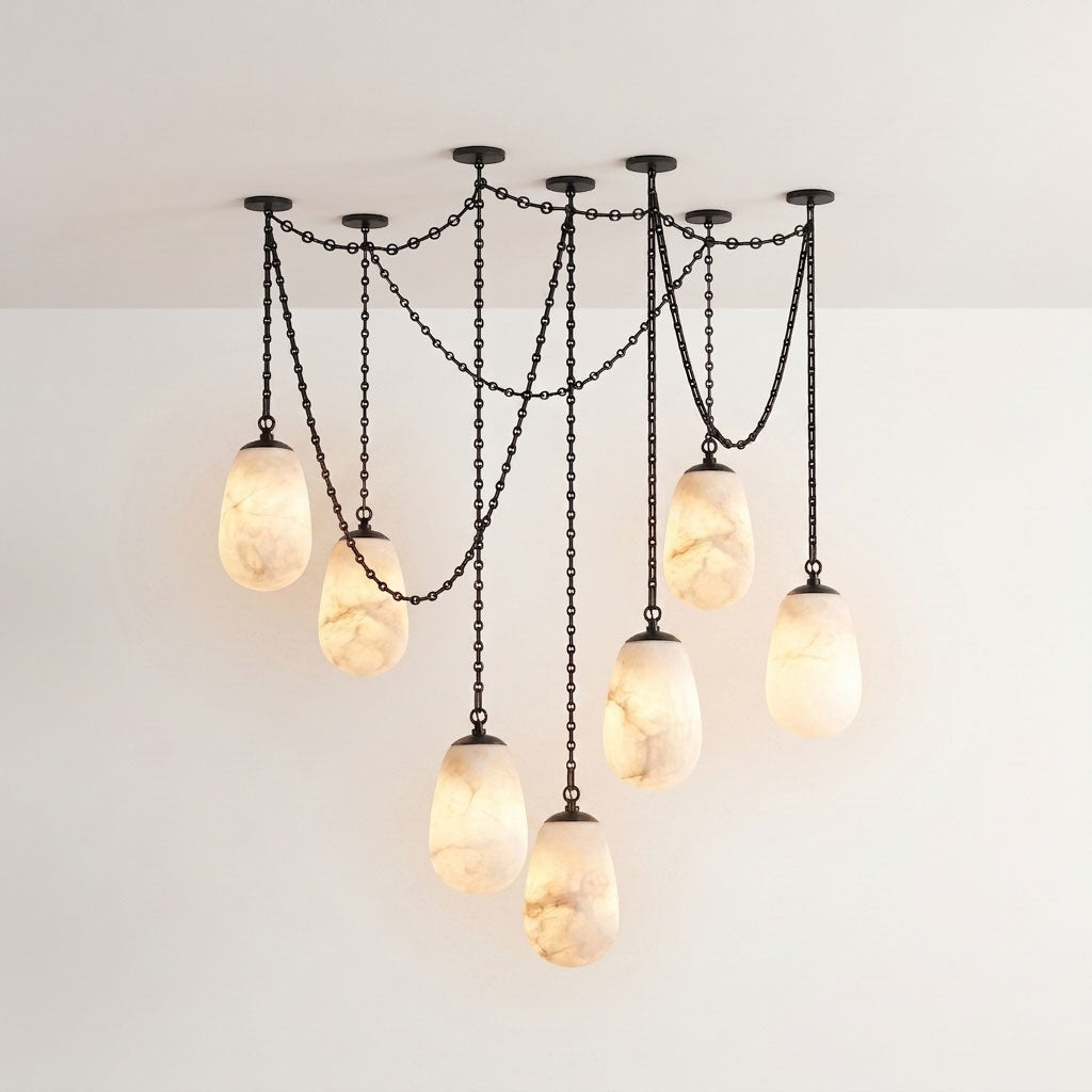 Bruckner Chain Alabaster Chandelier