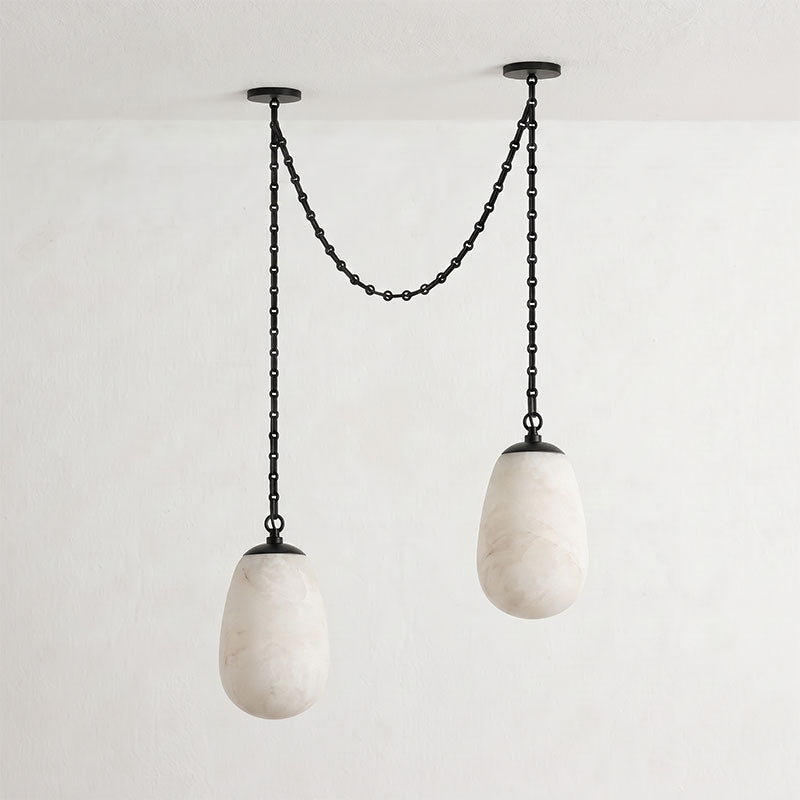 Bruckner Chain Alabaster Chandelier