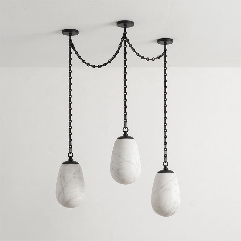 Bruckner Chain Alabaster Chandelier