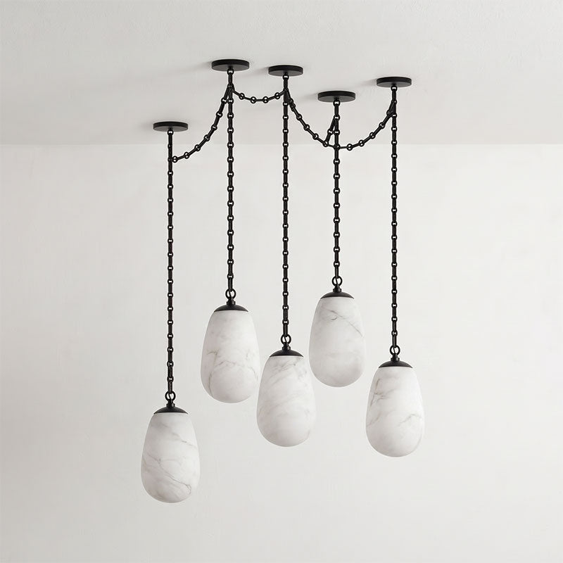 Bruckner Chain Alabaster Chandelier