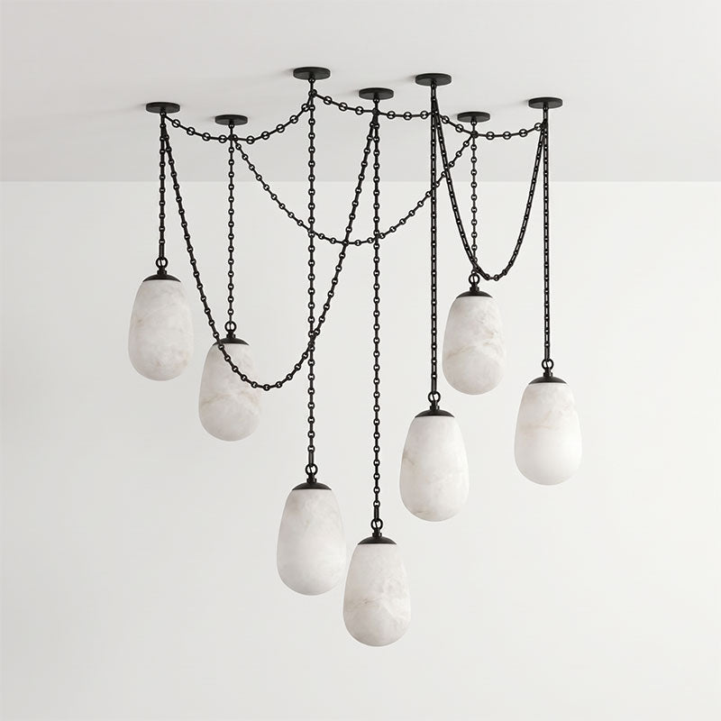 Bruckner Chain Alabaster Chandelier