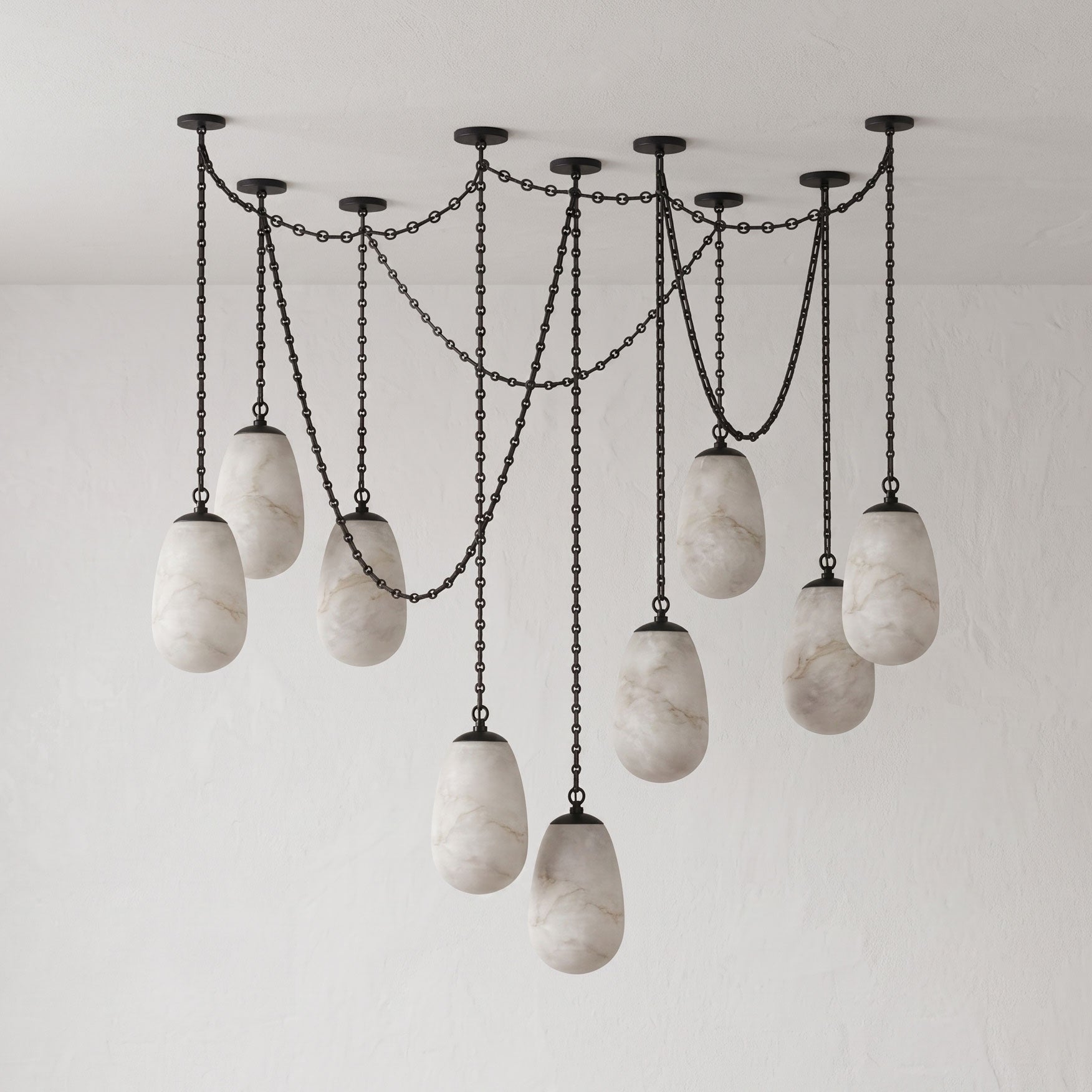 Bruckner Chain Alabaster Chandelier