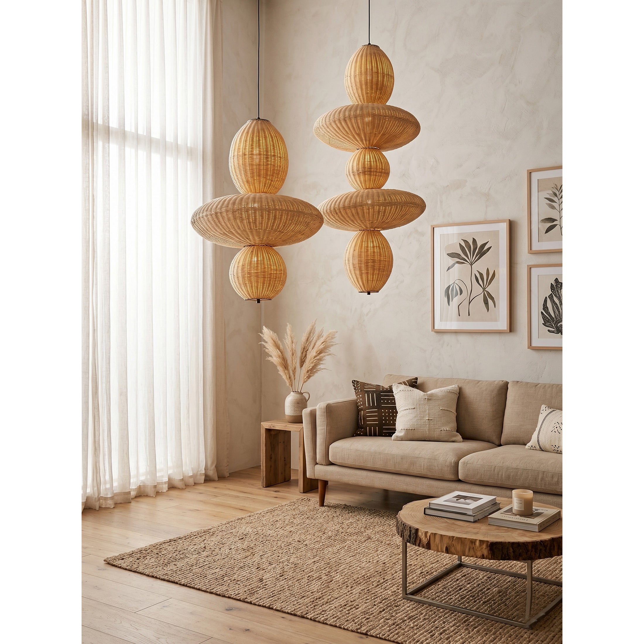 Bubbles Rattan Chandelier