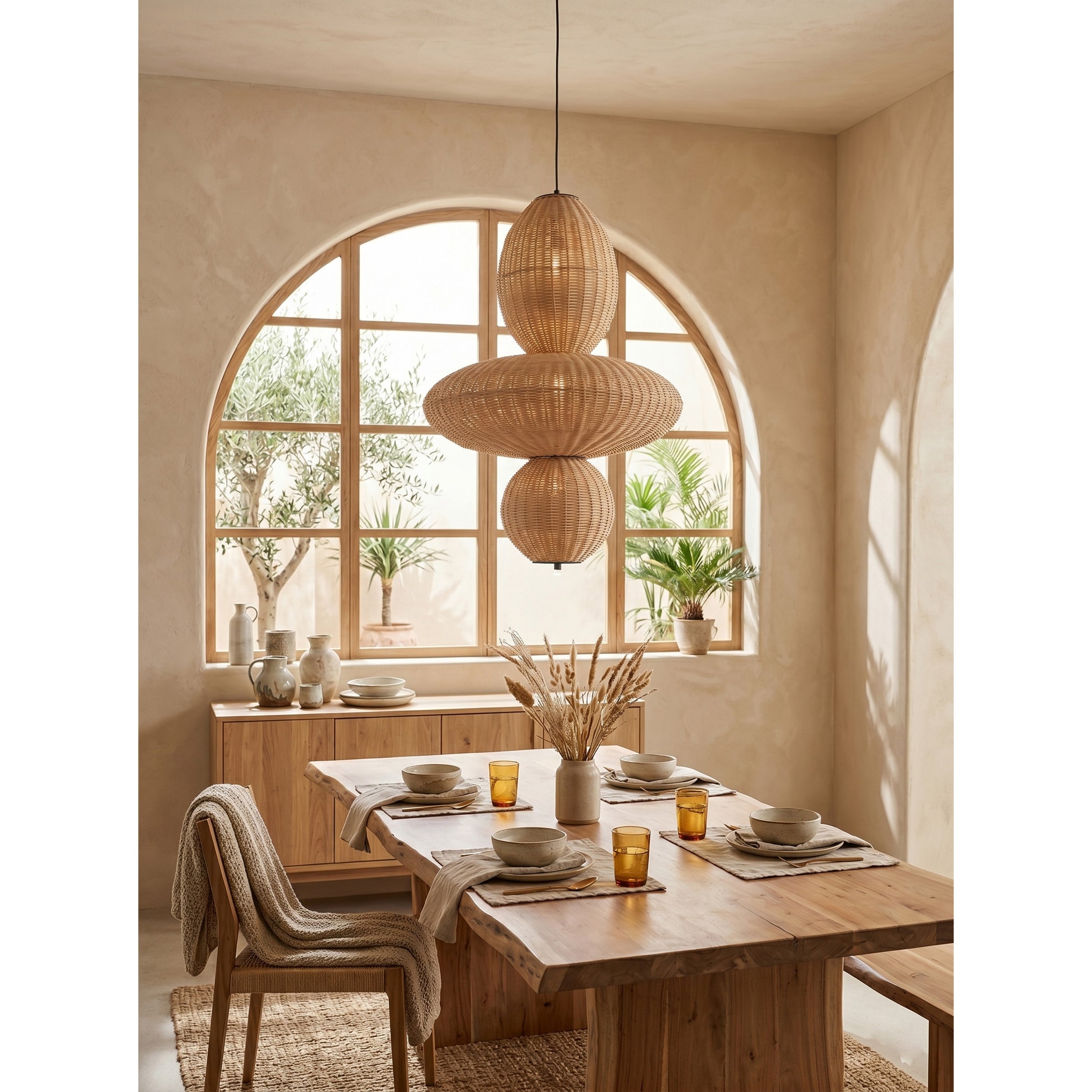 Bubbles Rattan Chandelier