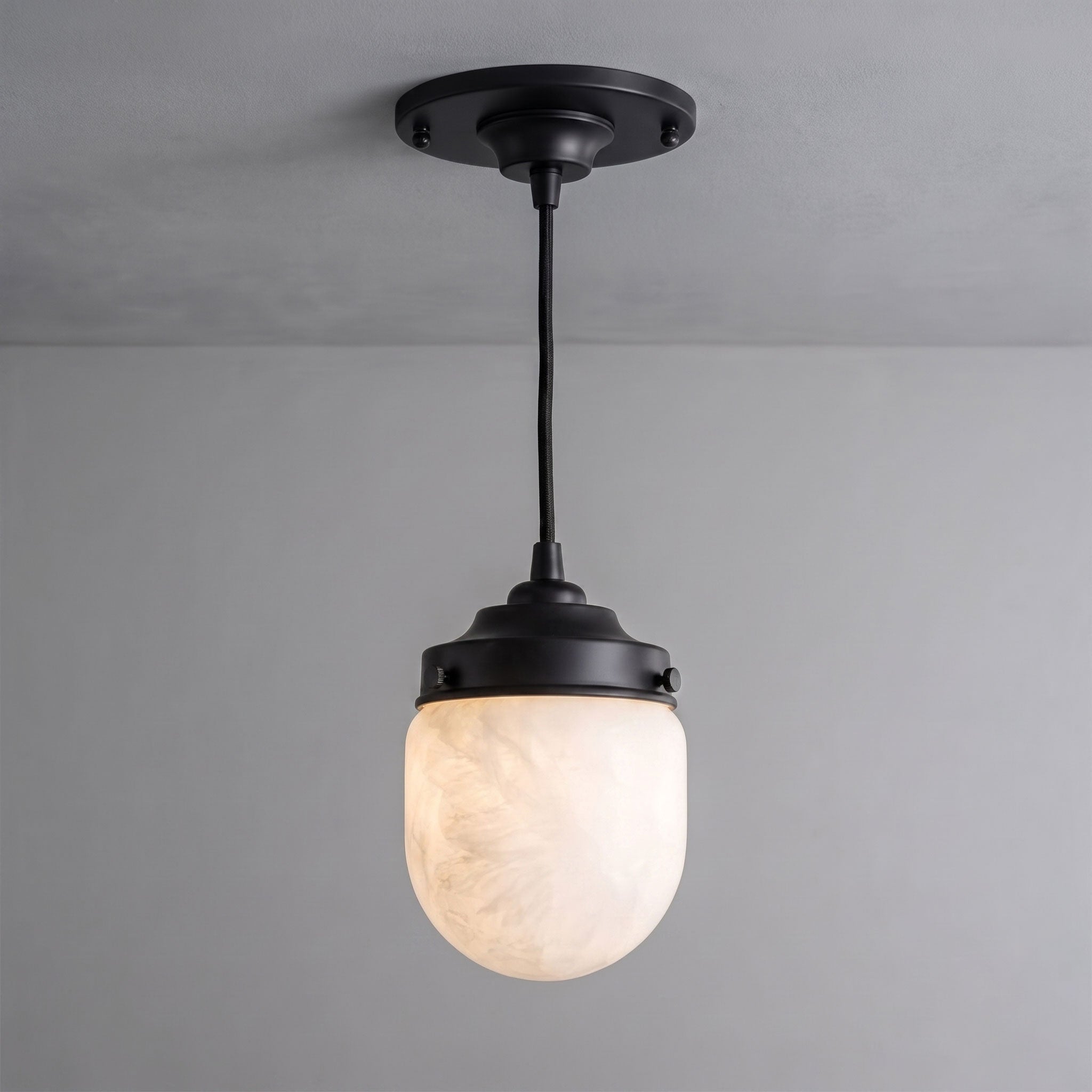 Bullet-shaped Alabaster Pendant Lamp
