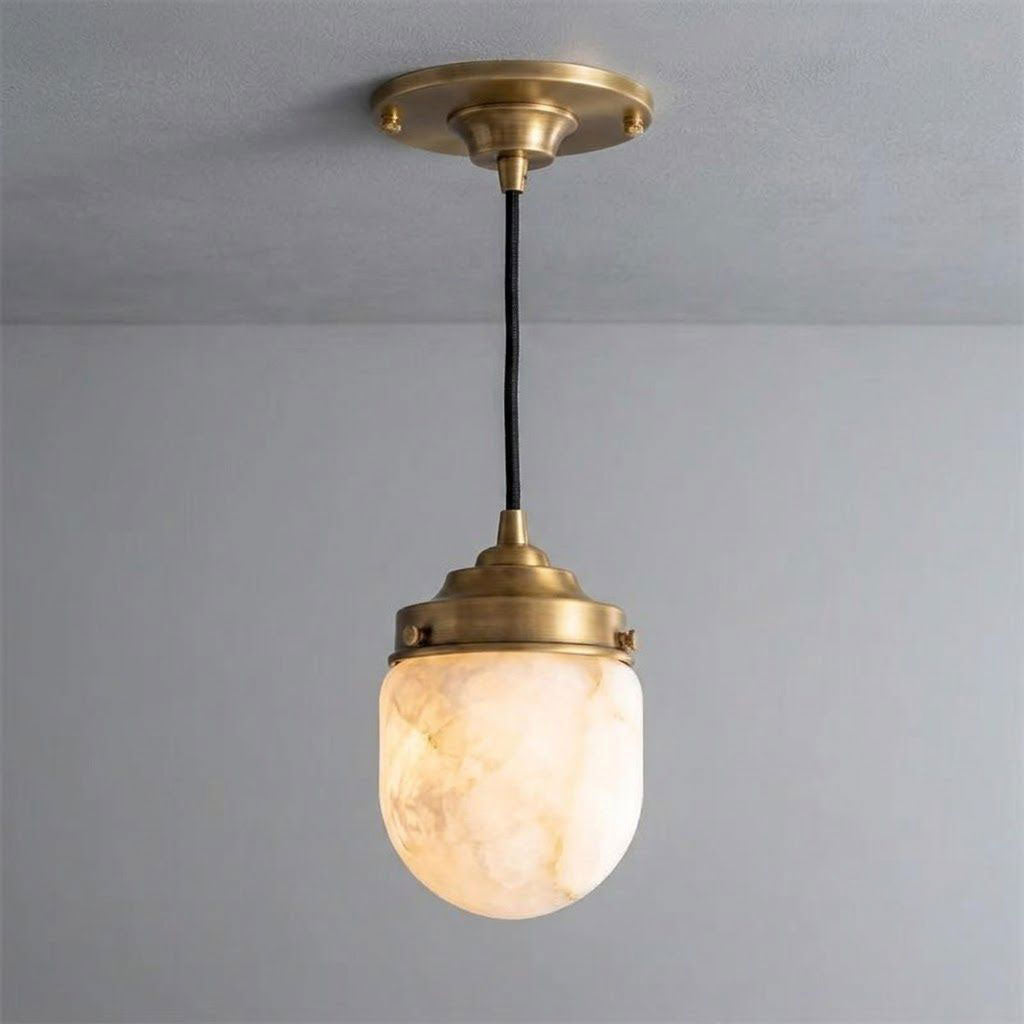 Bullet-shaped Alabaster Pendant Lamp