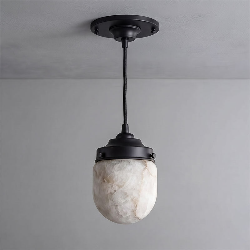 Bullet-shaped Alabaster Pendant Lamp