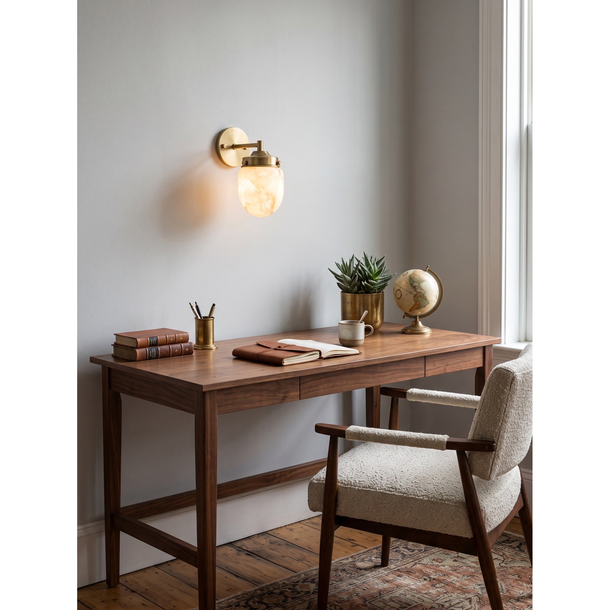 Bullet-shaped Alabaster Wall Sconce