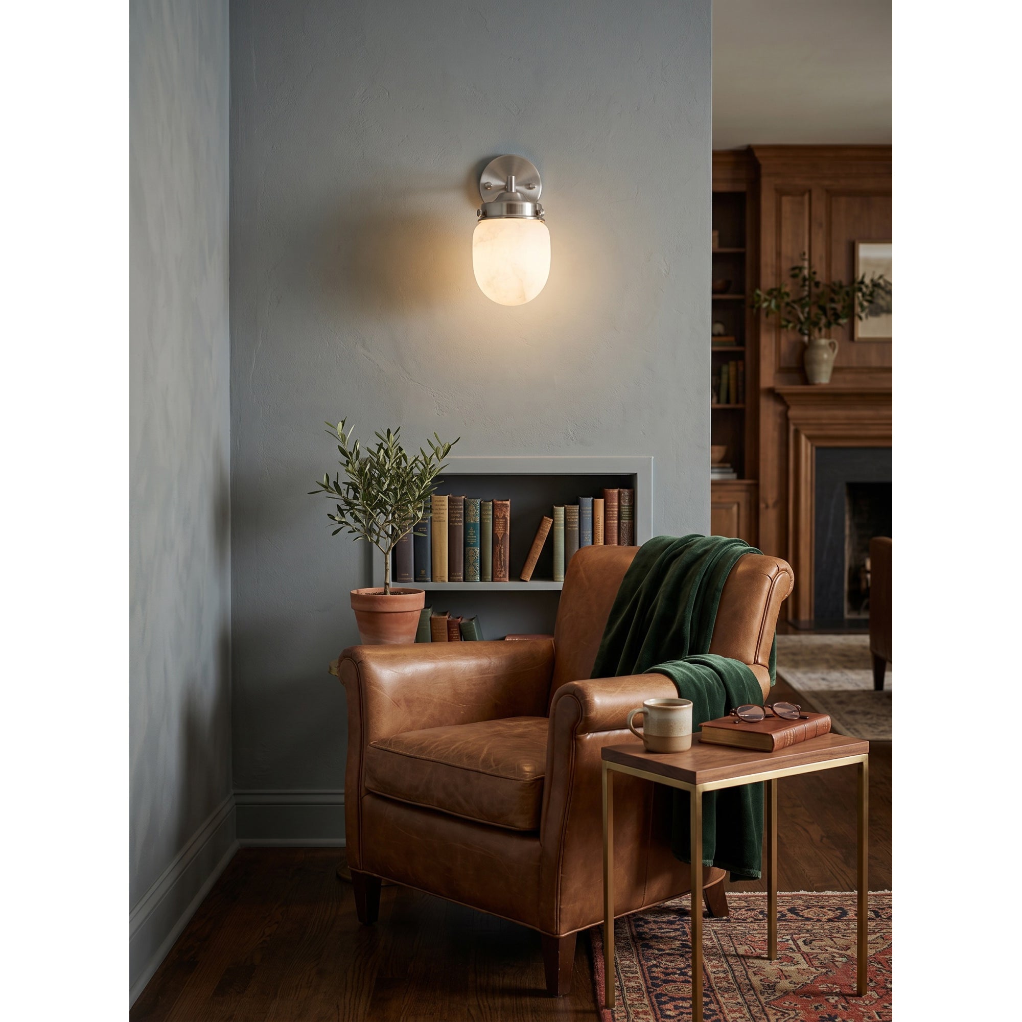 Bullet-shaped Alabaster Wall Sconce