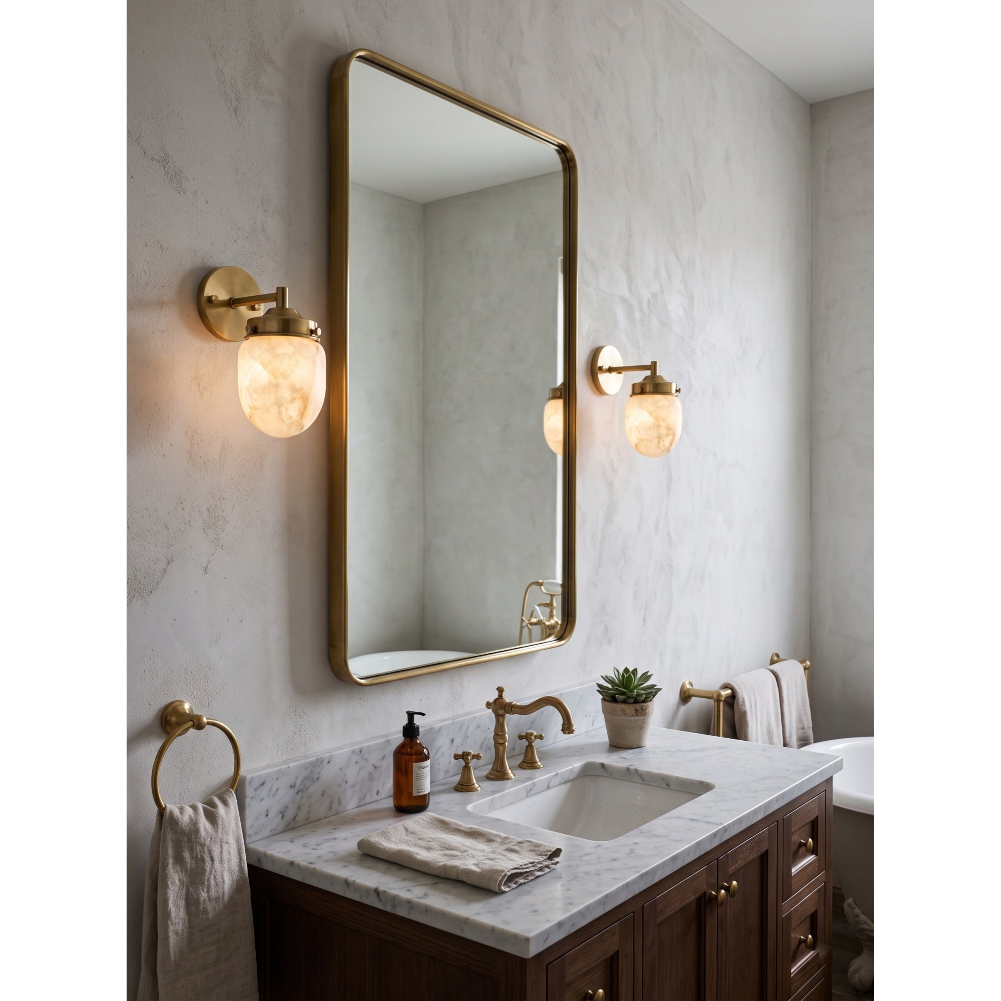 Bullet-shaped Alabaster Wall Sconce