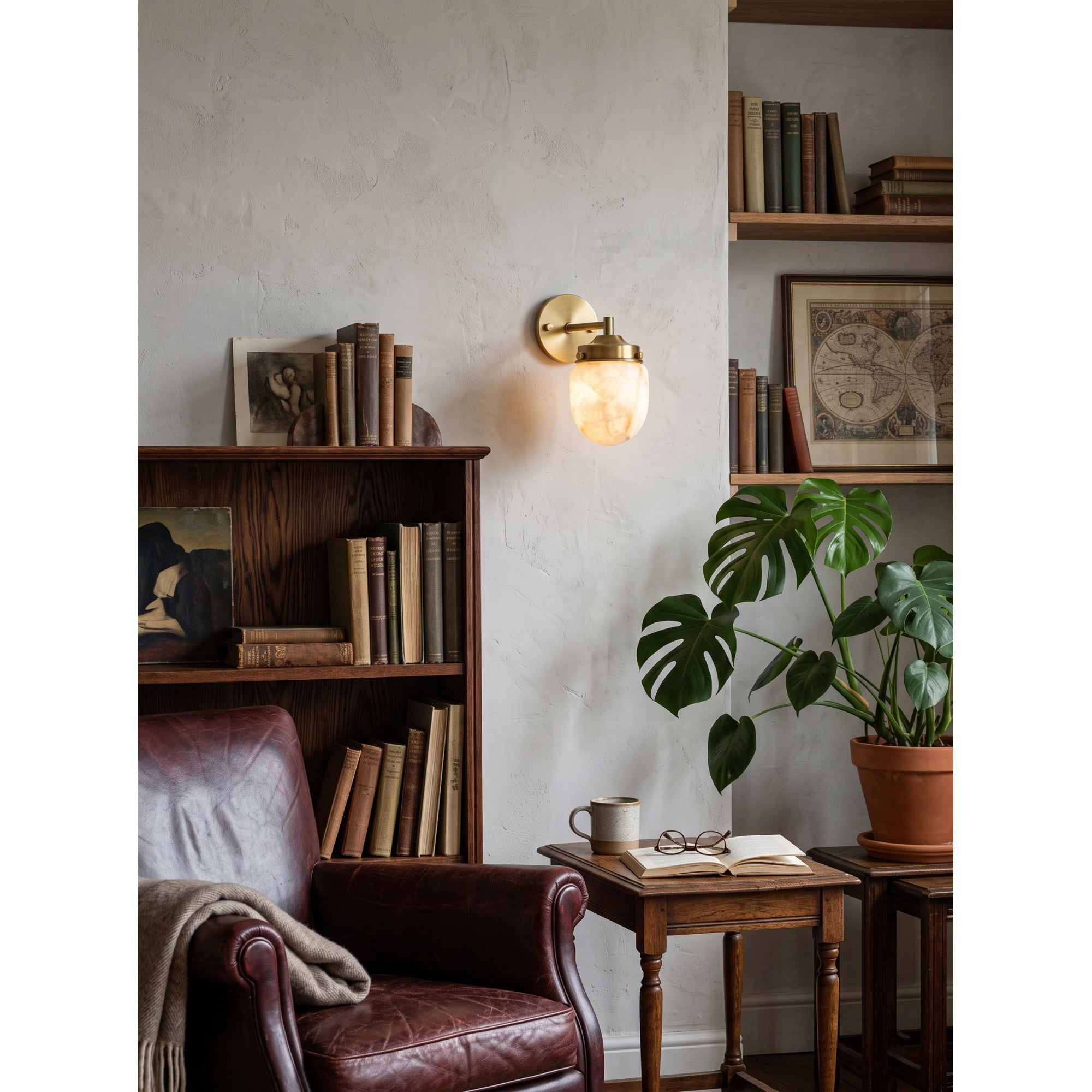 Bullet-shaped Alabaster Wall Sconce