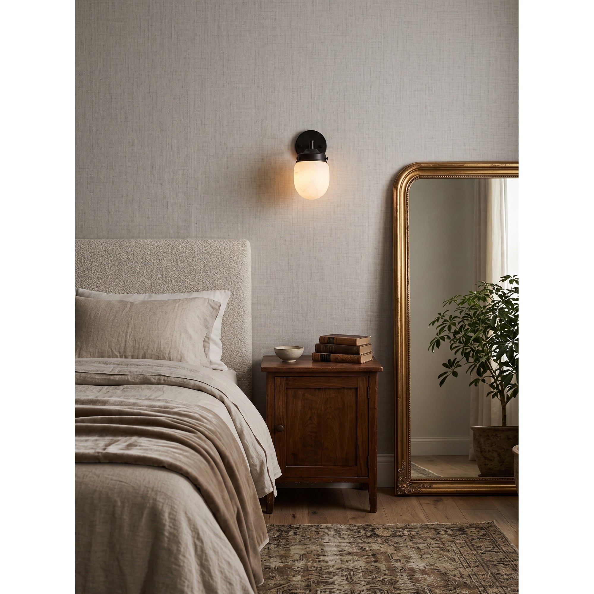 Bullet-shaped Alabaster Wall Sconce
