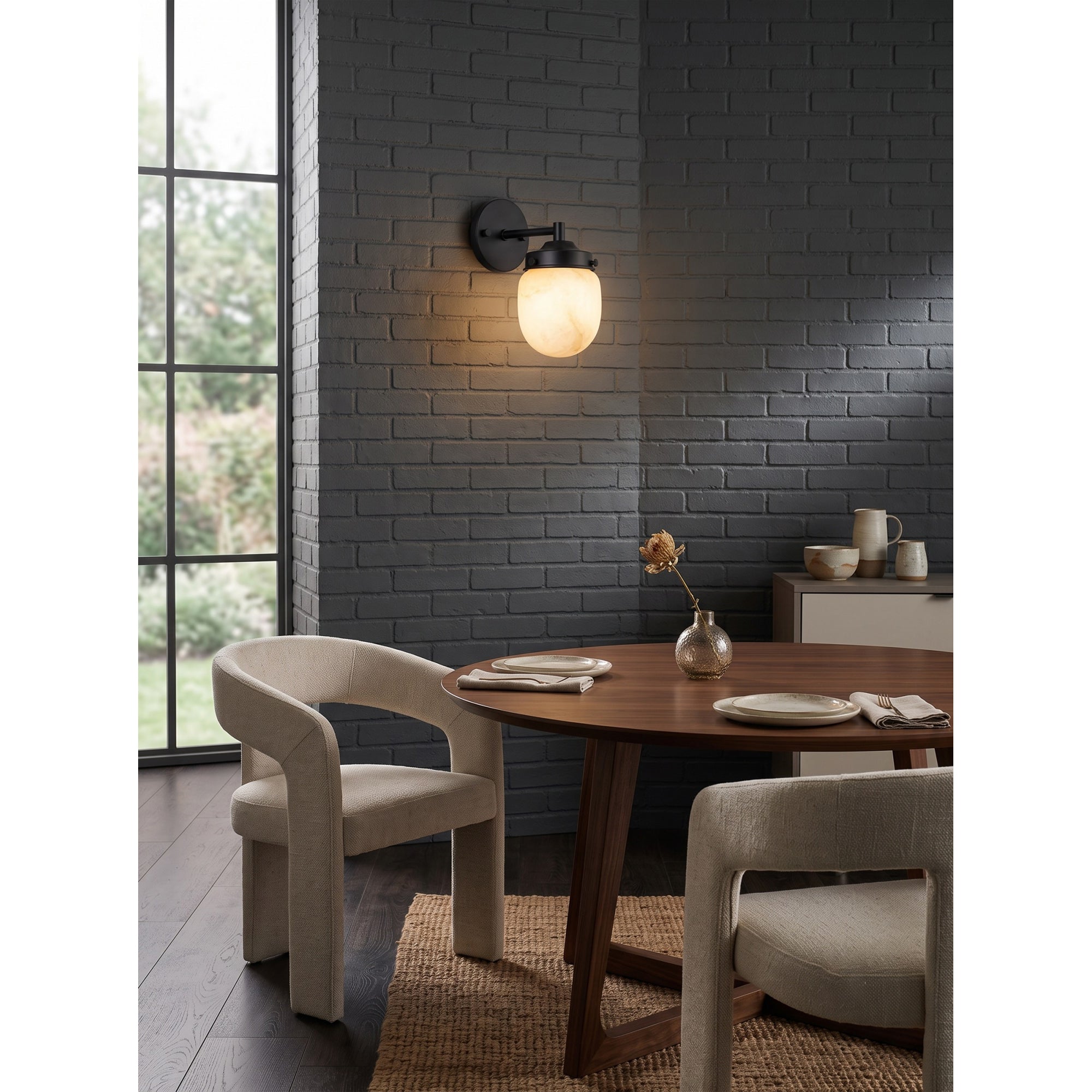 Bullet-shaped Alabaster Wall Sconce