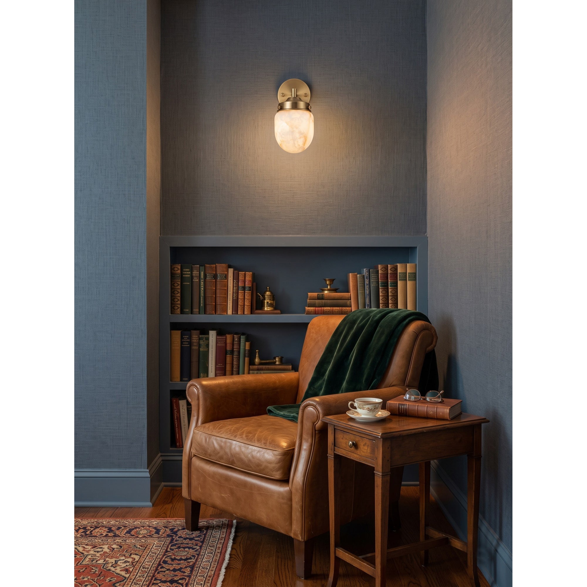 Bullet-shaped Alabaster Wall Sconce