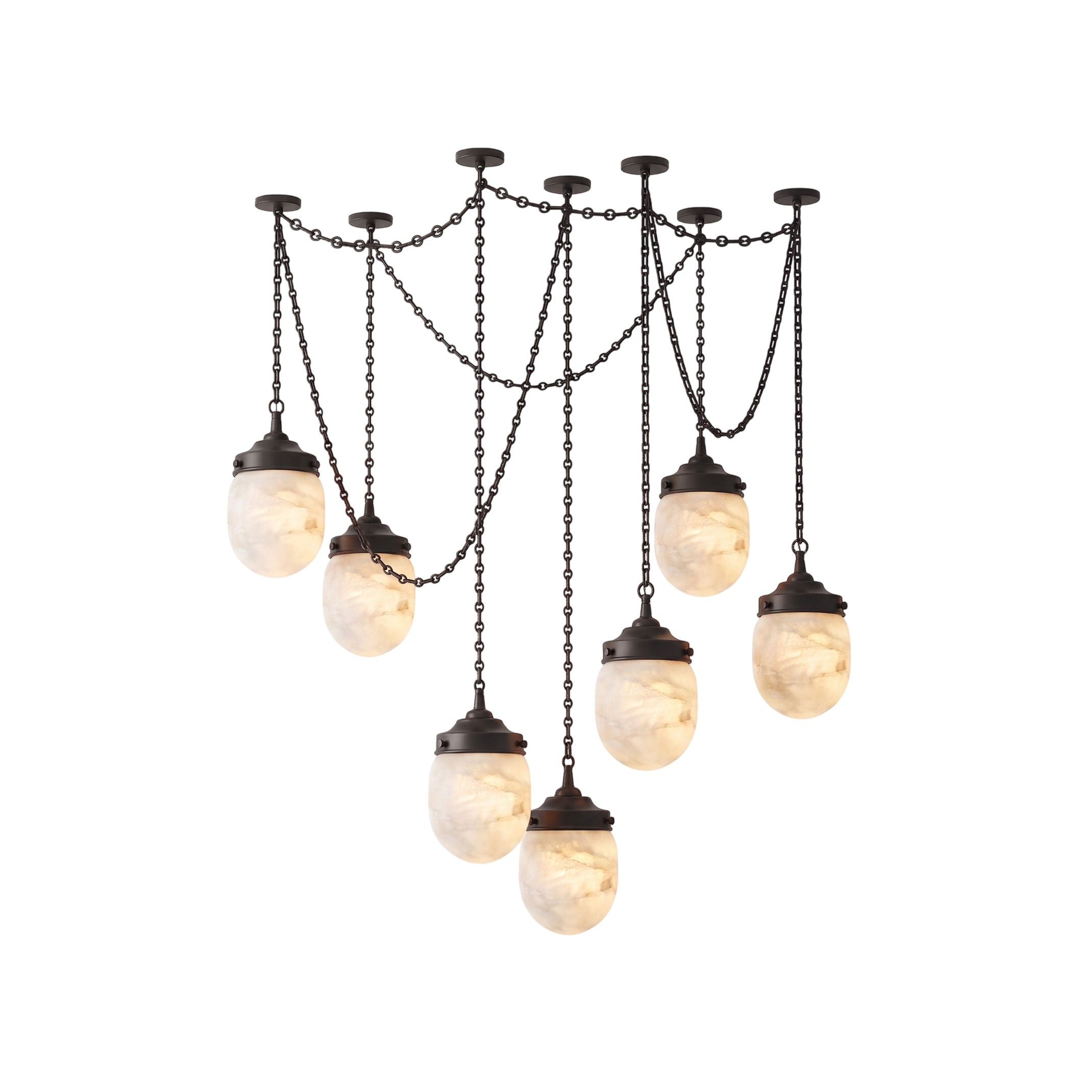 Bullet-shaped Chain Alabaster Chandelier