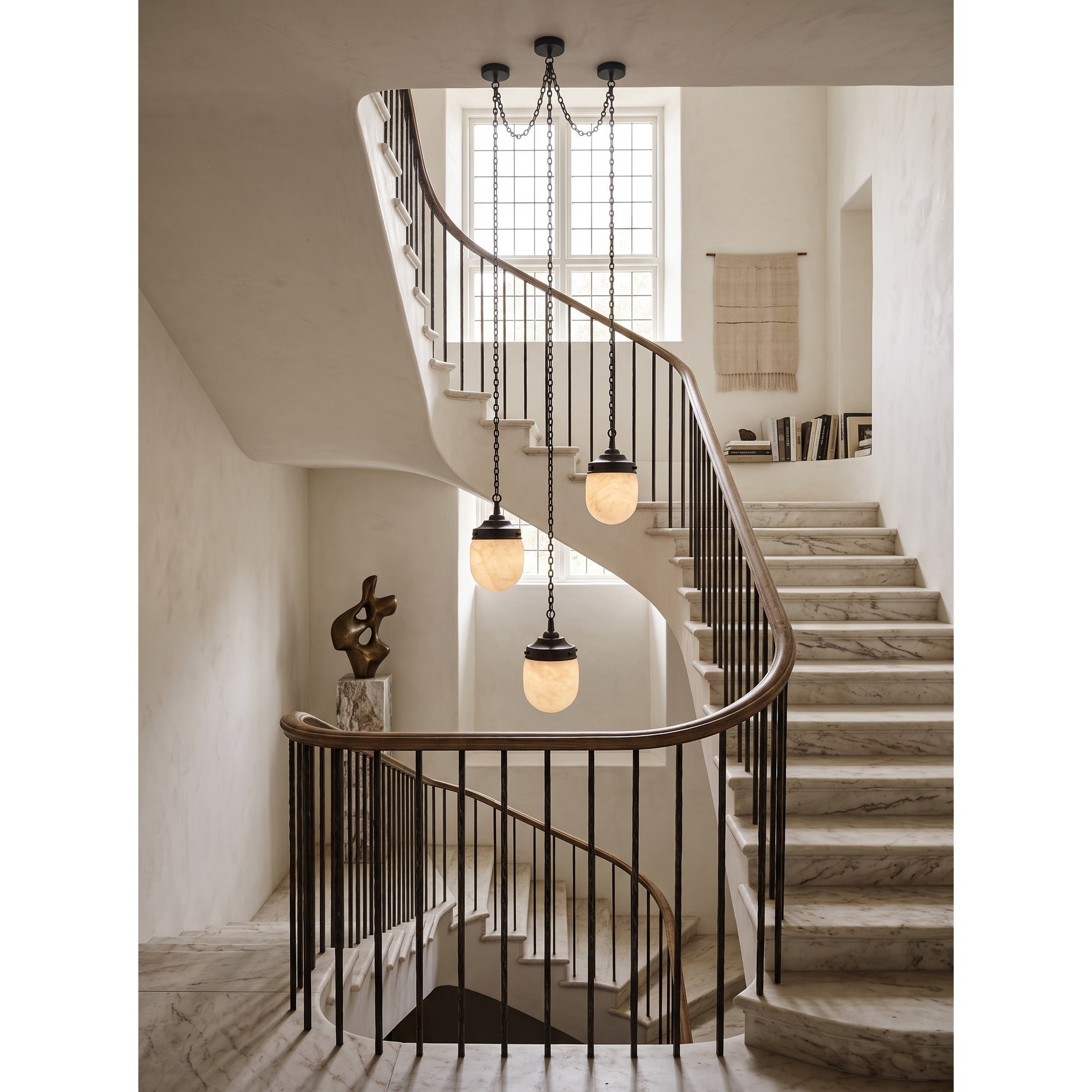 Bullet-shaped Chain Alabaster Chandelier