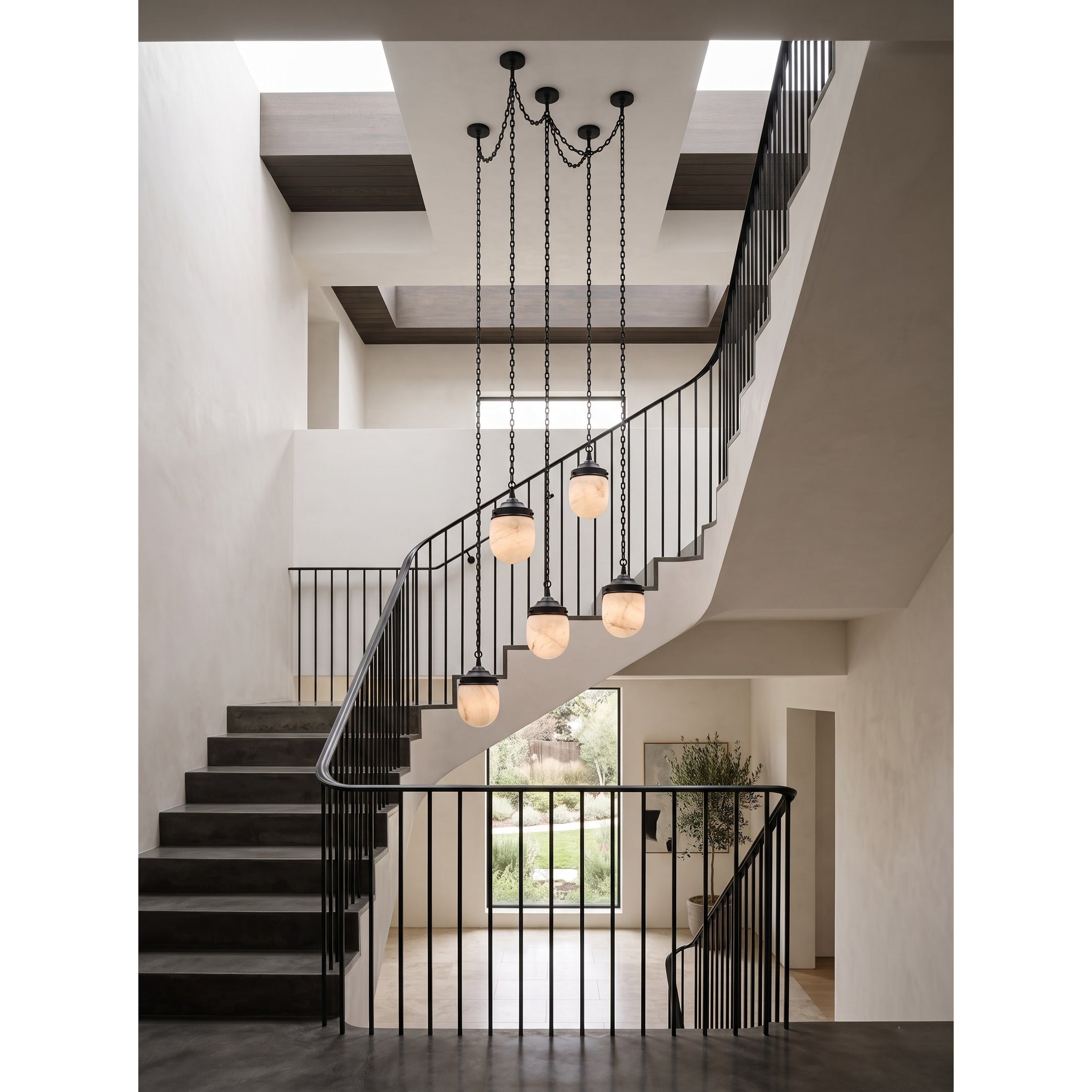 Bullet-shaped Chain Alabaster Chandelier