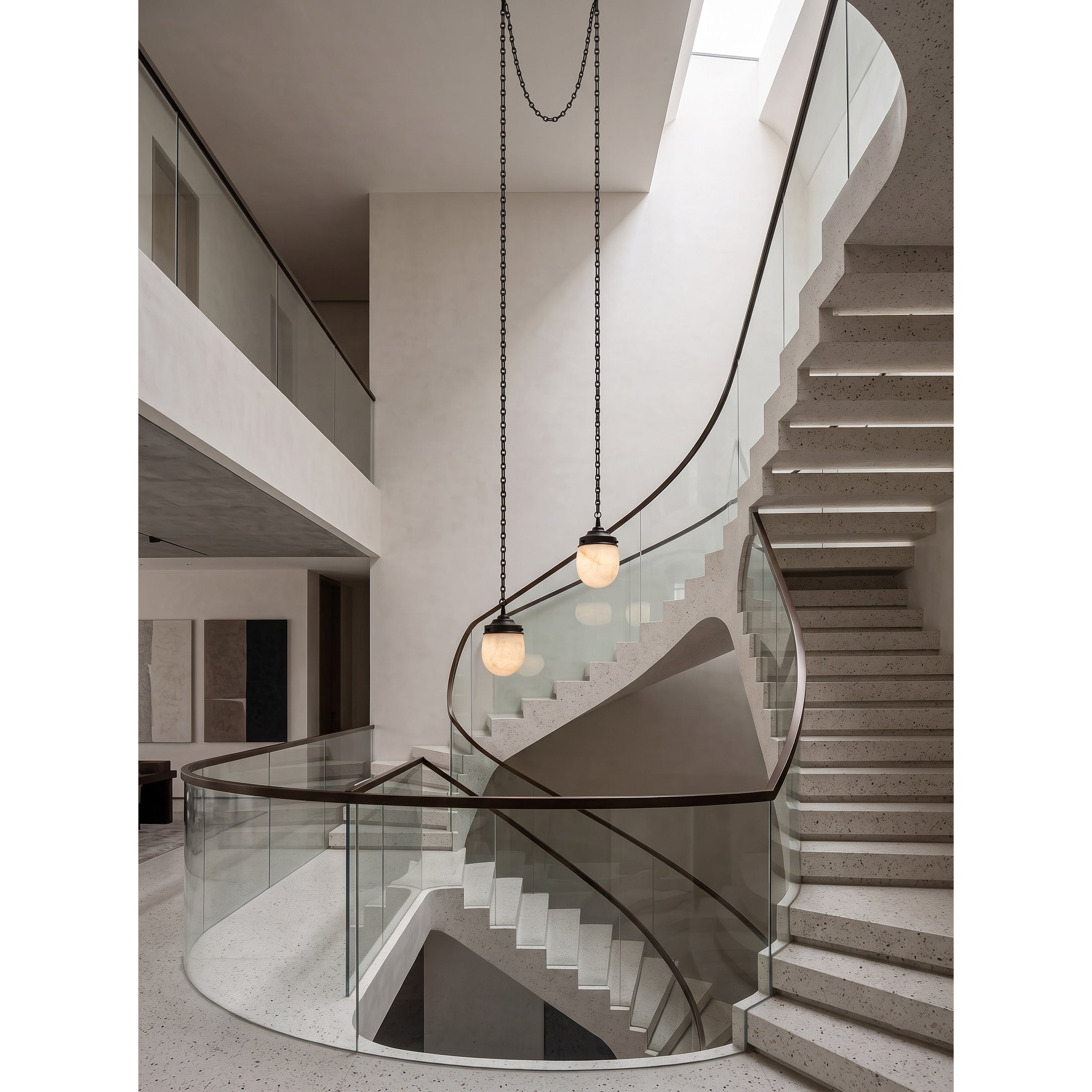 Bullet-shaped Chain Alabaster Chandelier