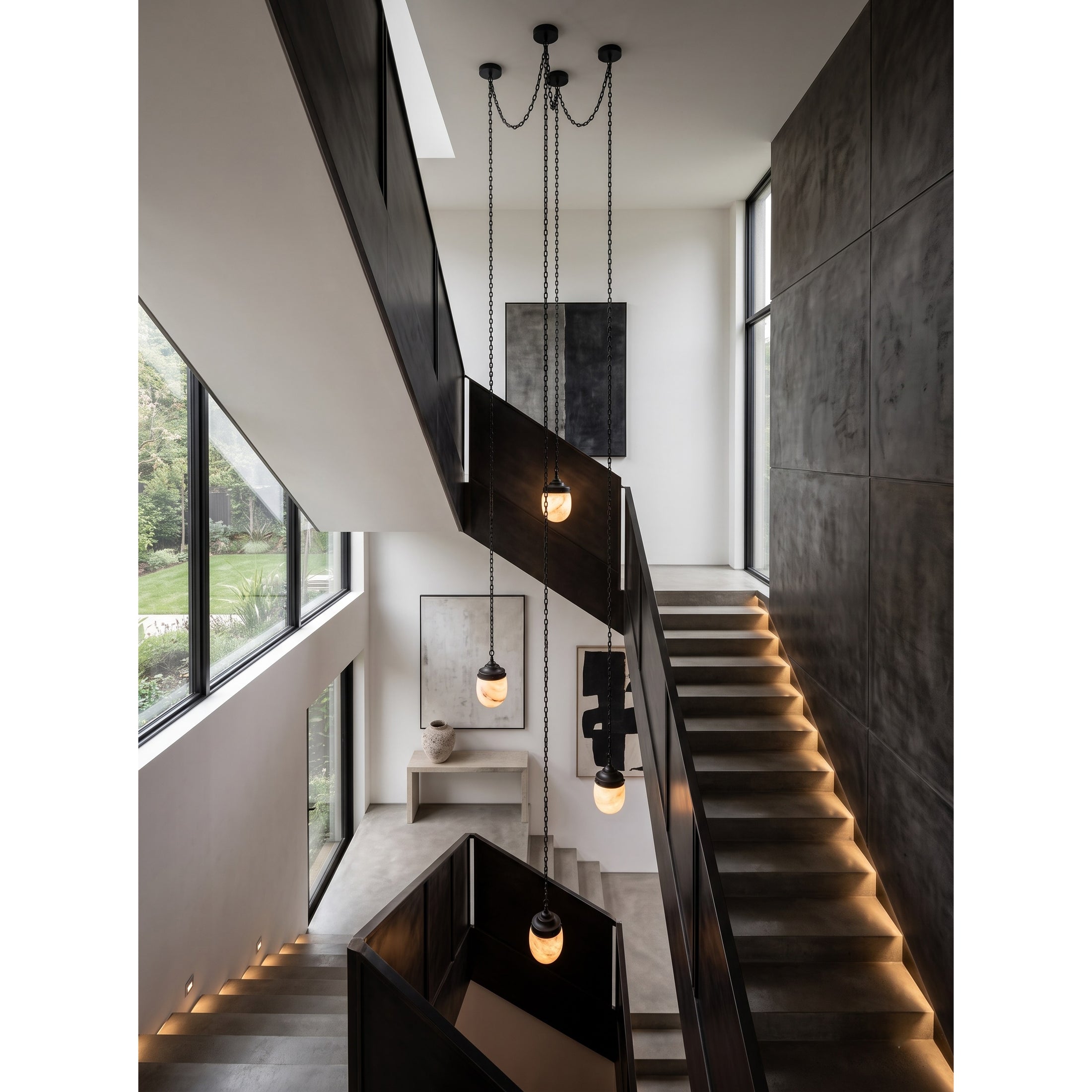 Bullet-shaped Chain Alabaster Chandelier