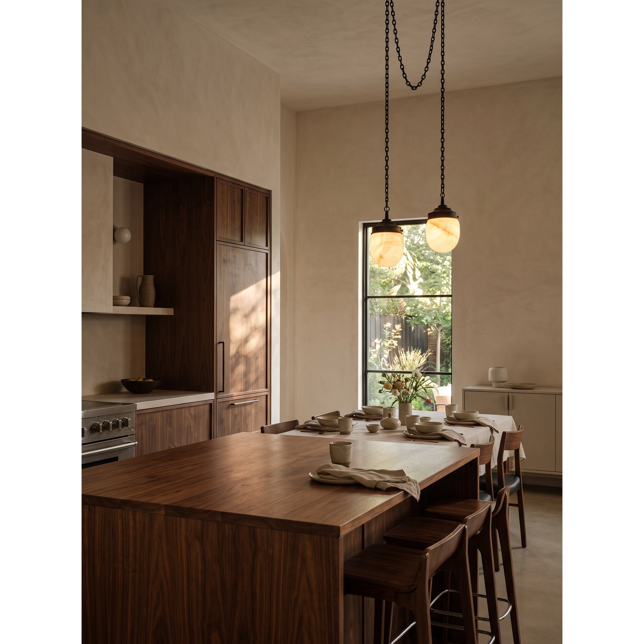 Bullet-shaped Chain Alabaster Chandelier