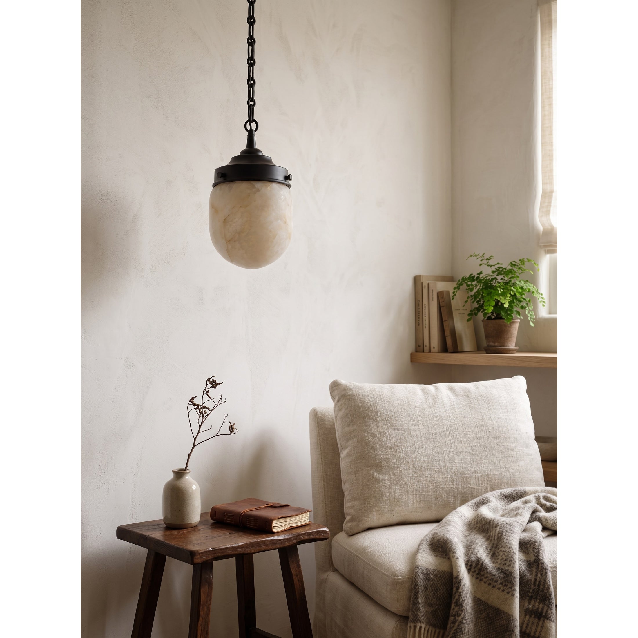 Bullet-shaped Chain Alabaster Chandelier