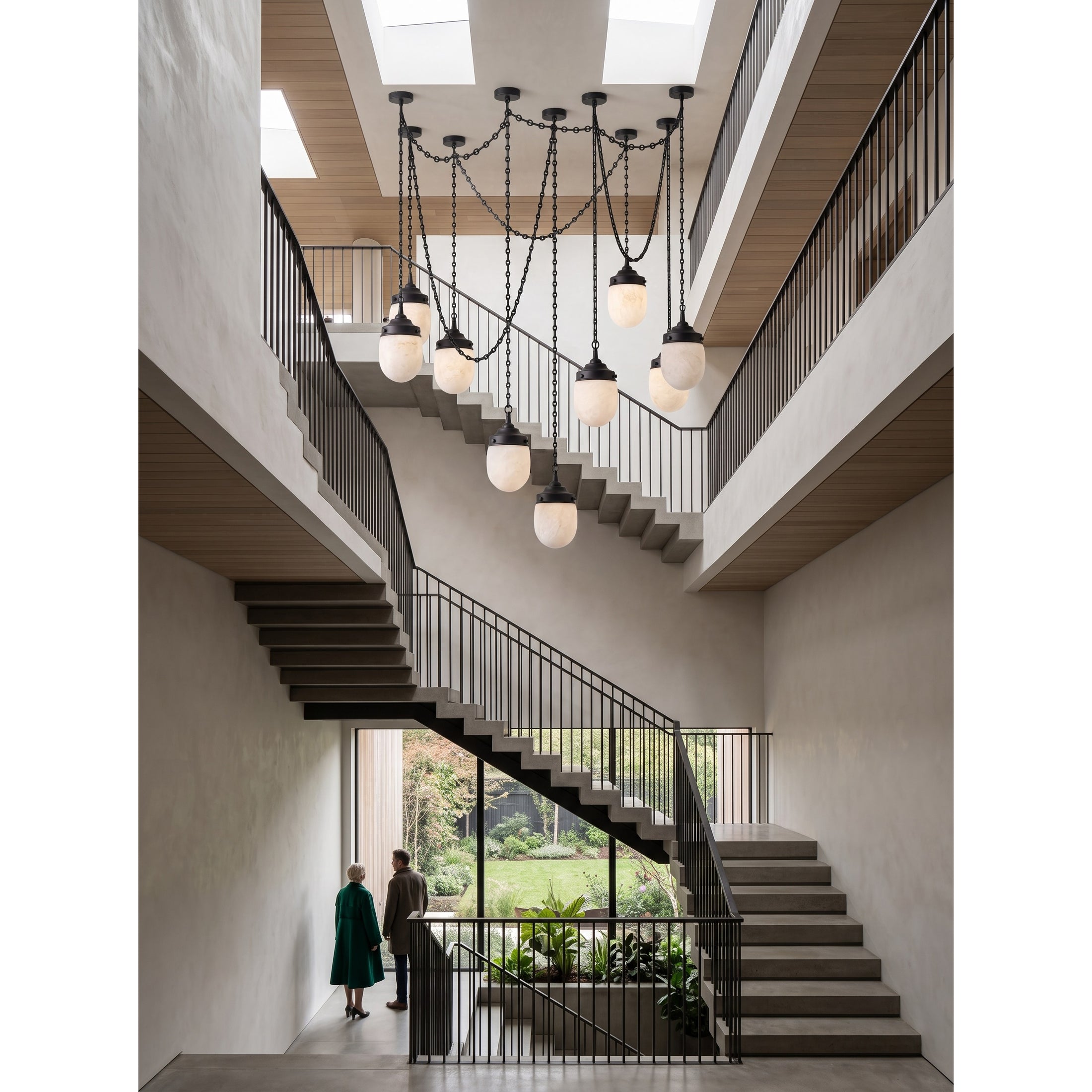 Bullet-shaped Chain Alabaster Chandelier