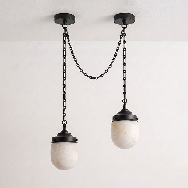 Bullet-shaped Chain Alabaster Chandelier