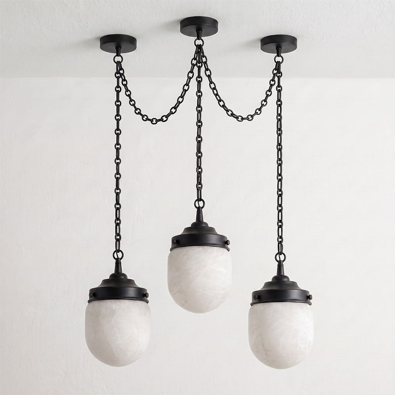 Bullet-shaped Chain Alabaster Chandelier