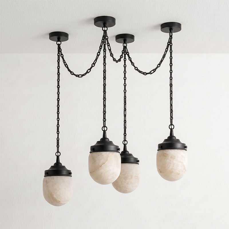 Bullet-shaped Chain Alabaster Chandelier