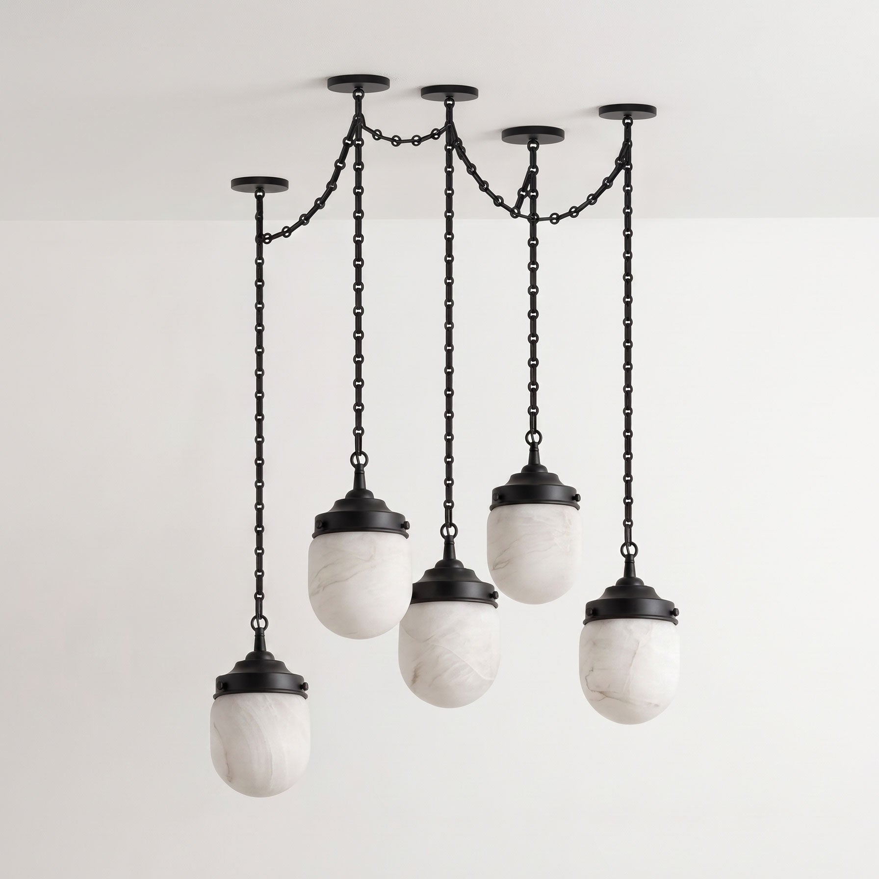 Bullet-shaped Chain Alabaster Chandelier