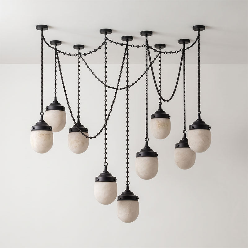 Bullet-shaped Chain Alabaster Chandelier