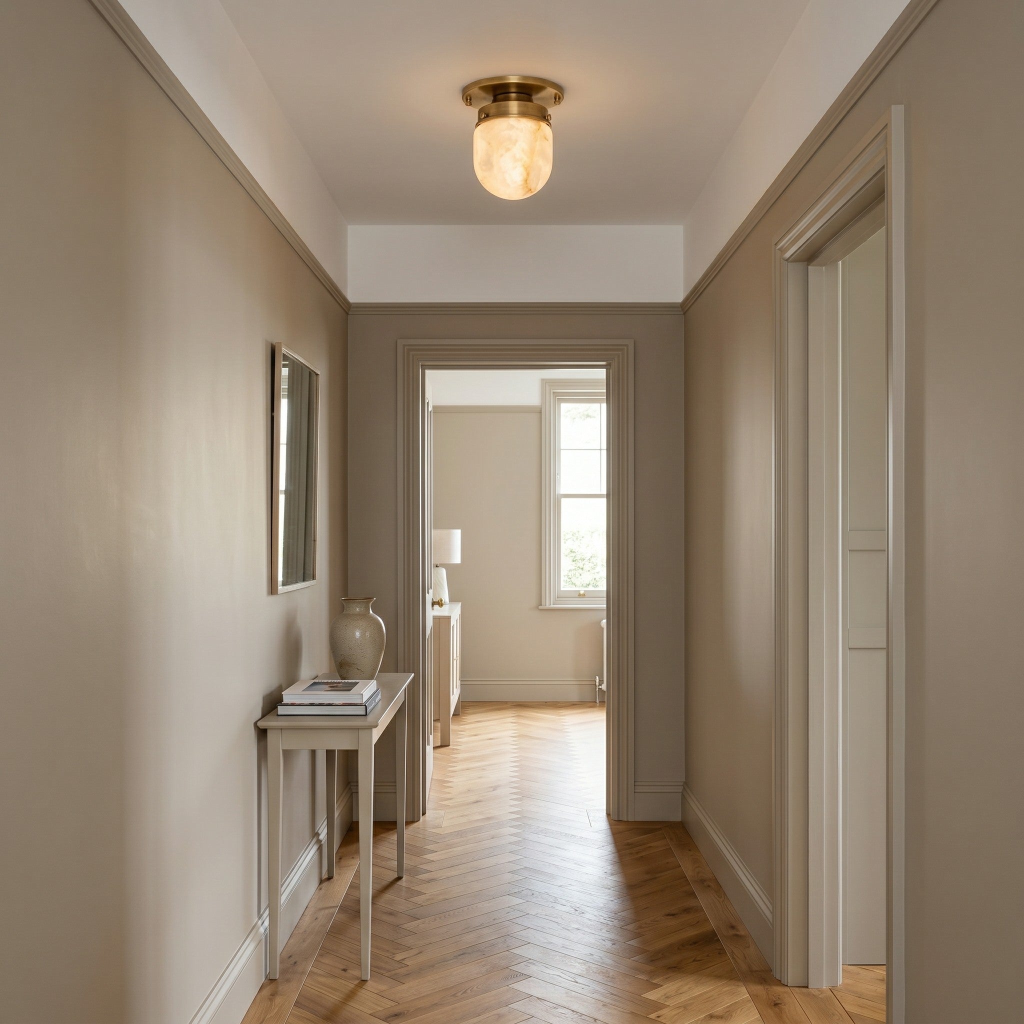 Bullet-shaped Alabaster Flush Mount